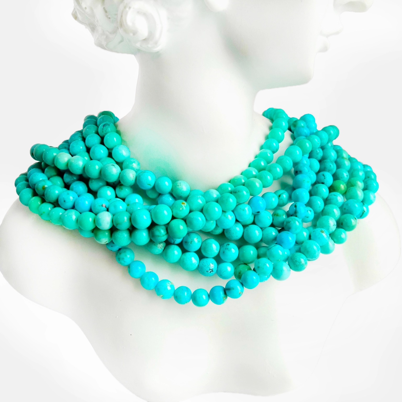 Ntuj tiag tiag Kingman xiav Turquoise Muaj tseeb Round Beads Kwv yees li 6 hli 1