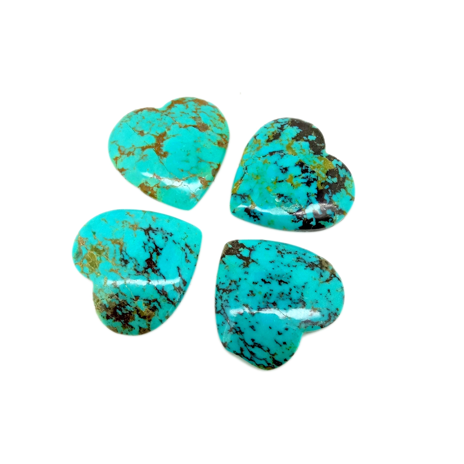Natural Turquoise Smooth Heart shape Carving Loose Turquoise Heart Turquoise Cabochon 1