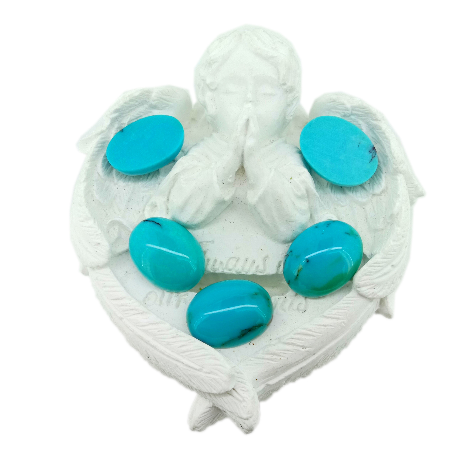 Cabochon turquesa natural 12*16mm ovalado auténtico turquesa piedra preciosa turquesa parte posterior plana piedra preciosa suelta 15