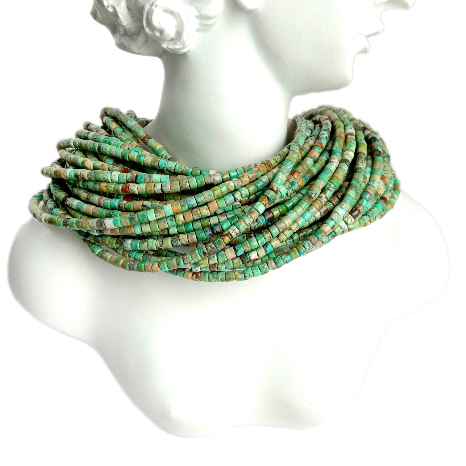 قدرتي 3mm فيروزي هيشي موتي مستحڪم فيروز موتي نيرو فيروزي اسپيسر نيري اسپيسر موتي 18