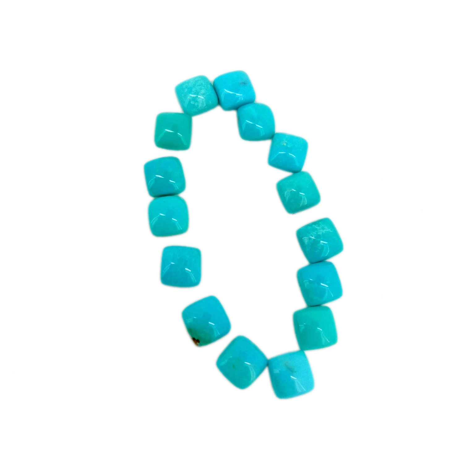 Zərgərlik üçün yüksək keyfiyyətli Arizona Firuzəyi Yastıq Forması 5MM Mavi Turkuaz Cabochon Gemstone 1