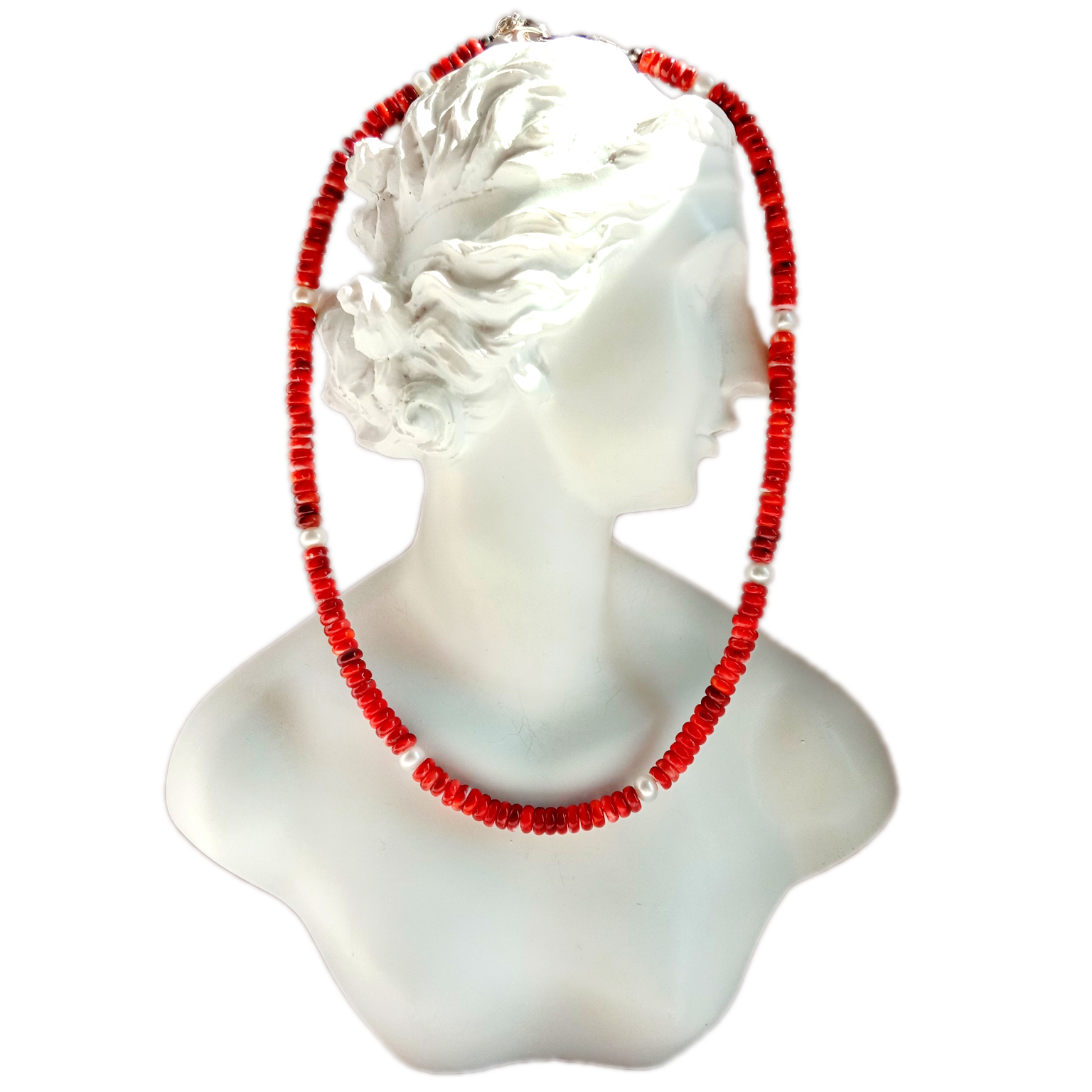 Oyster eke eke na pearl ọcha 925 Sterling Silver ejiri aka mee Gemstone Necklace 14