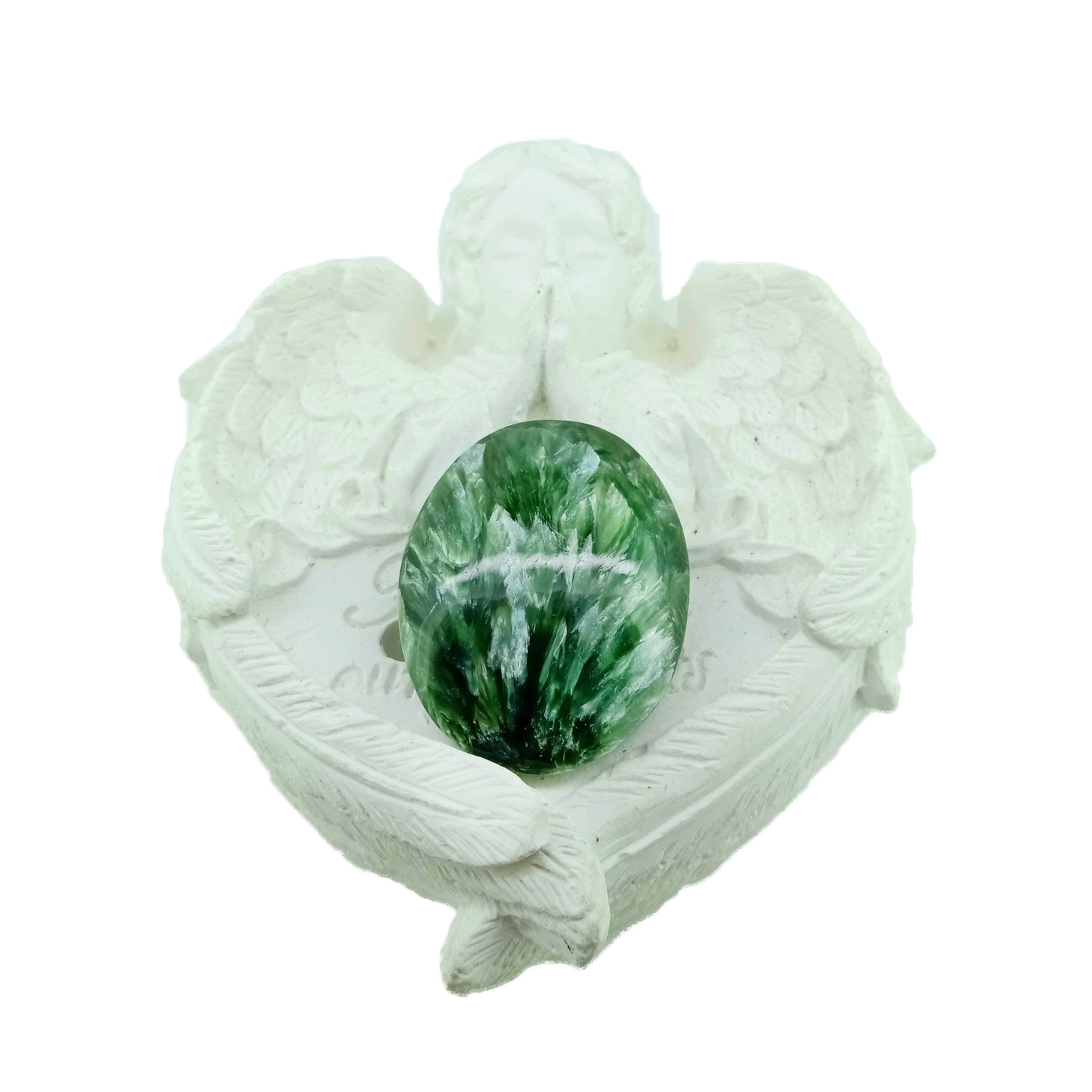 Seraphinite Alami Cabochon Seraphinit Gemstone Perhiasan nyieun gemstones 1
