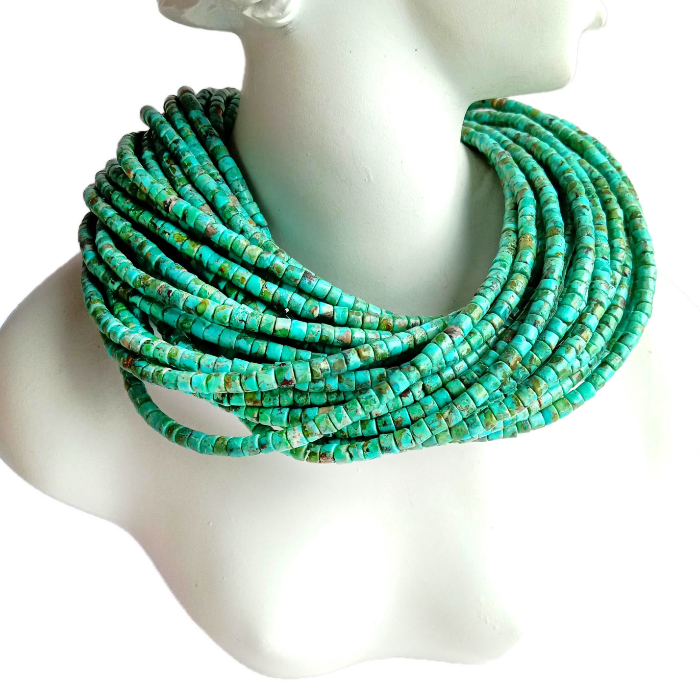 نئون درج ٿيل فيروزي سموٿ هيشي موتي ويل بيڊس 1 اسٽرينڊ 16 انچ 3 ايم ايم جيولري ٺاهڻ 16 انچ اسٽرينڊ 18