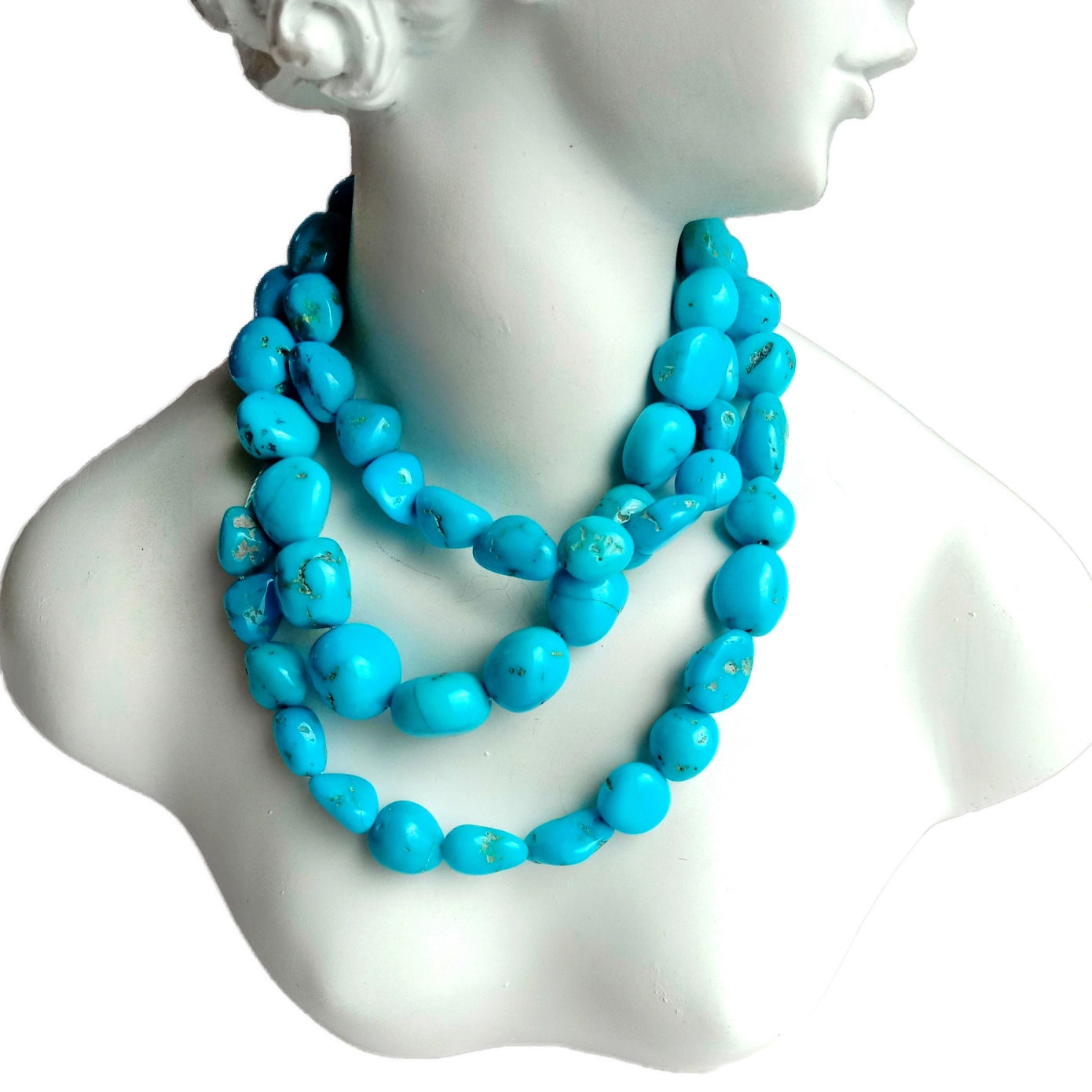 Natural Kingman Turquoise Nugget Beads គ្រឿងអលង្កា 5mm 1