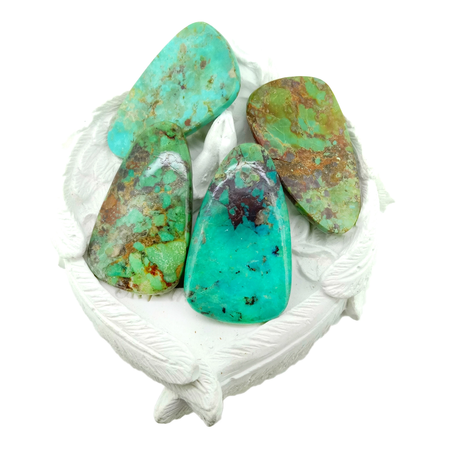 Təbii Hubei Firuzəyi Cabochon Stabilləşdirilmiş Dayaqsız Gemstone Boş Gemstone Kabinləri 1