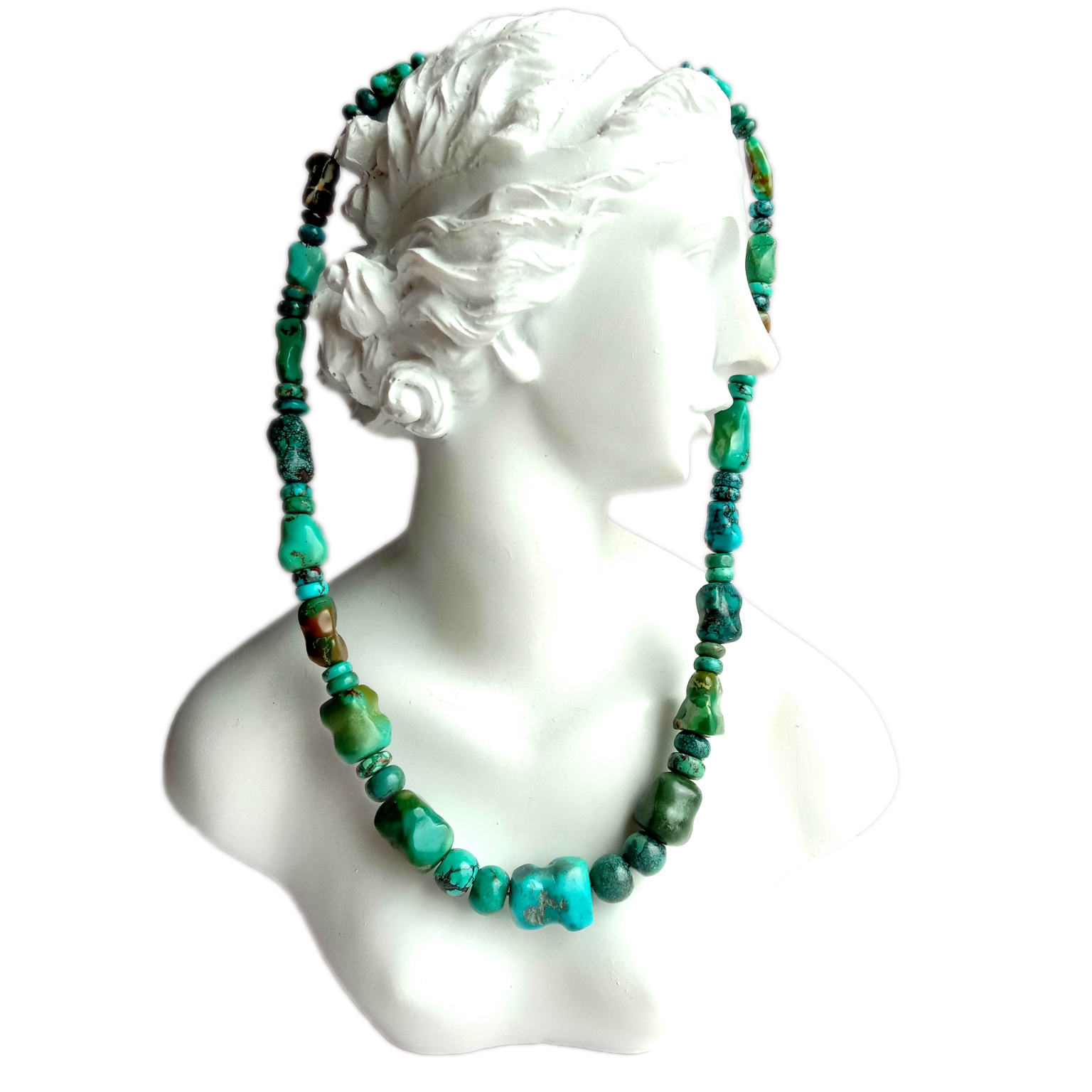 Firuzəyi Muncuqlu Boyunbağı Faceted Muncuq Meditasiya Müsbət Enerji Hədiyyəsi 16 düymlük Strand Boyunbağı zərgərlik 15