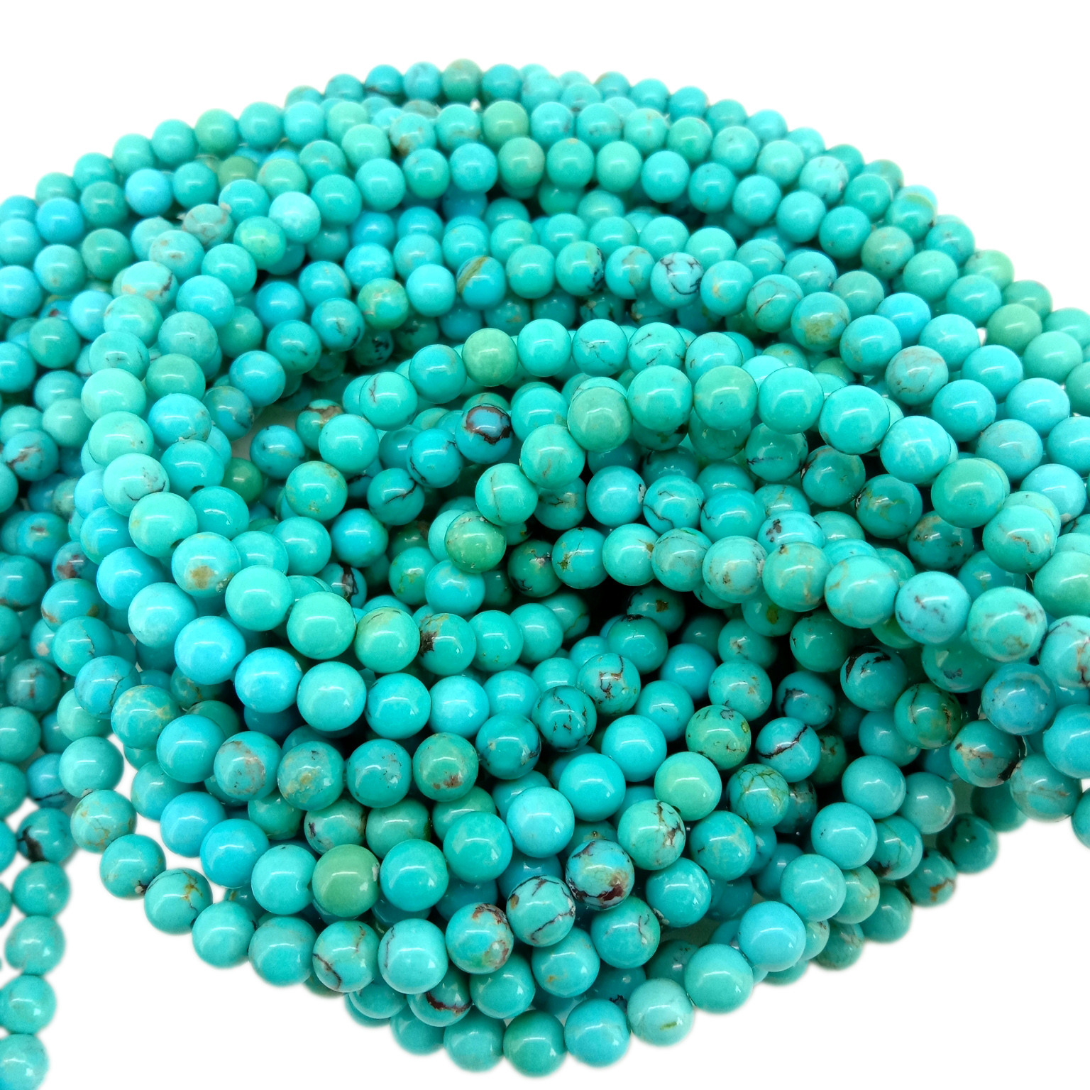 Gradus Sincerus South Western Turquoise 5mm Smooth Round Beads Navis ex USA Dec Birthstone 18
