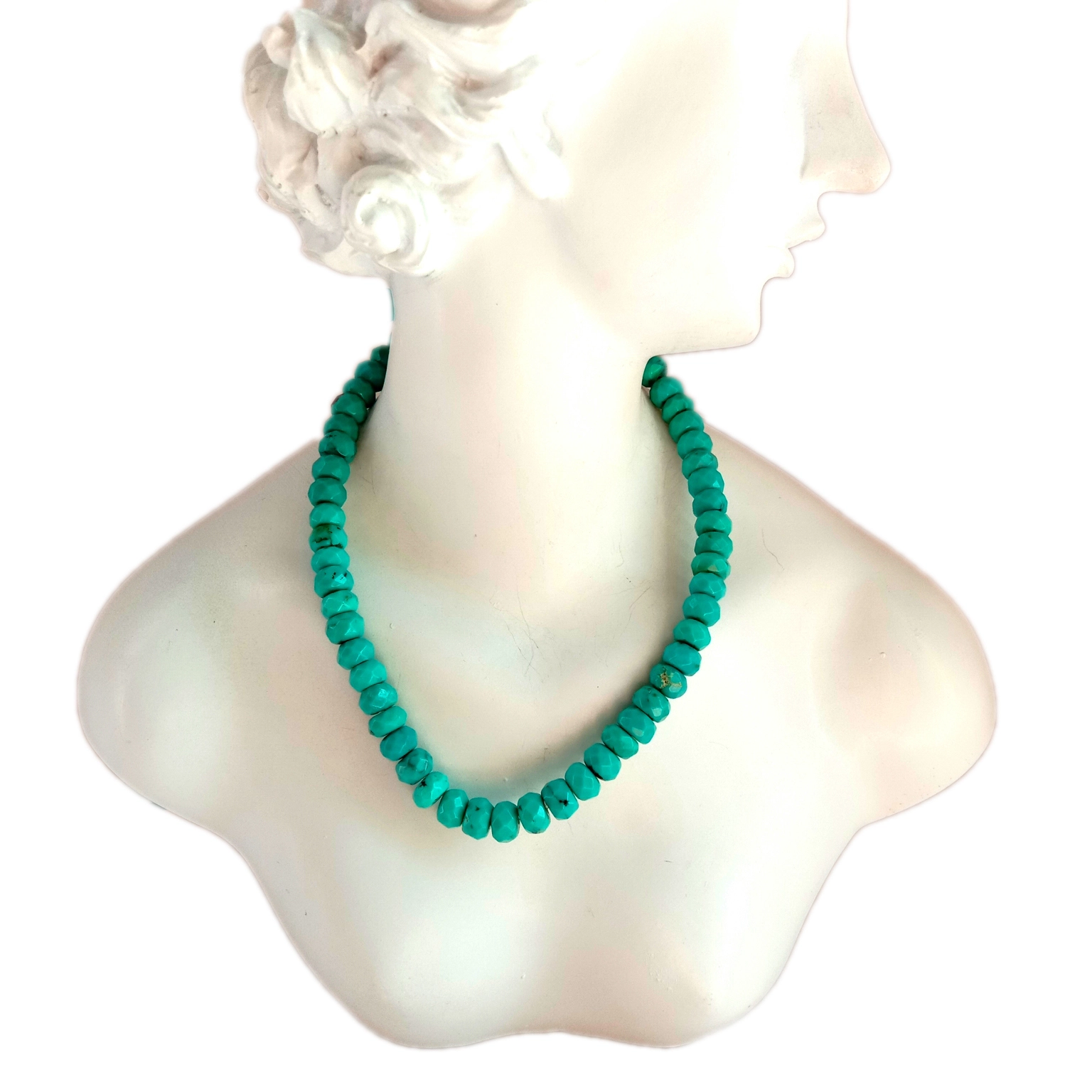 Natural Faceted Rondelle 6mm Turquoise Beads lanumoana Lanu Turquoise Loose Ma'a 1