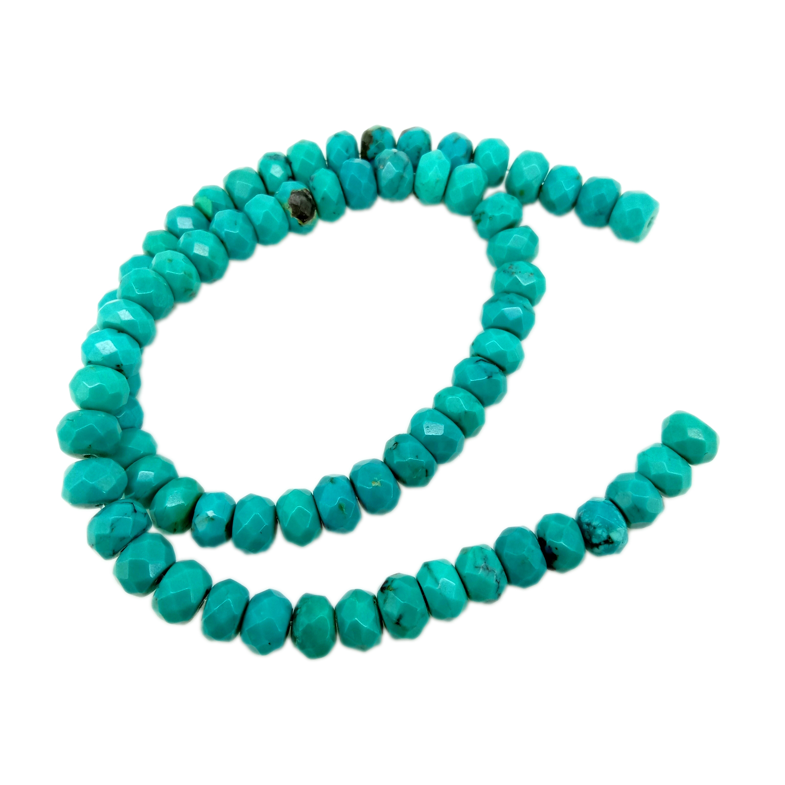 Natural Faceted Rondelle 6mm Turquoise Beads lanumoana Lanu Turquoise Loose Ma'a 18
