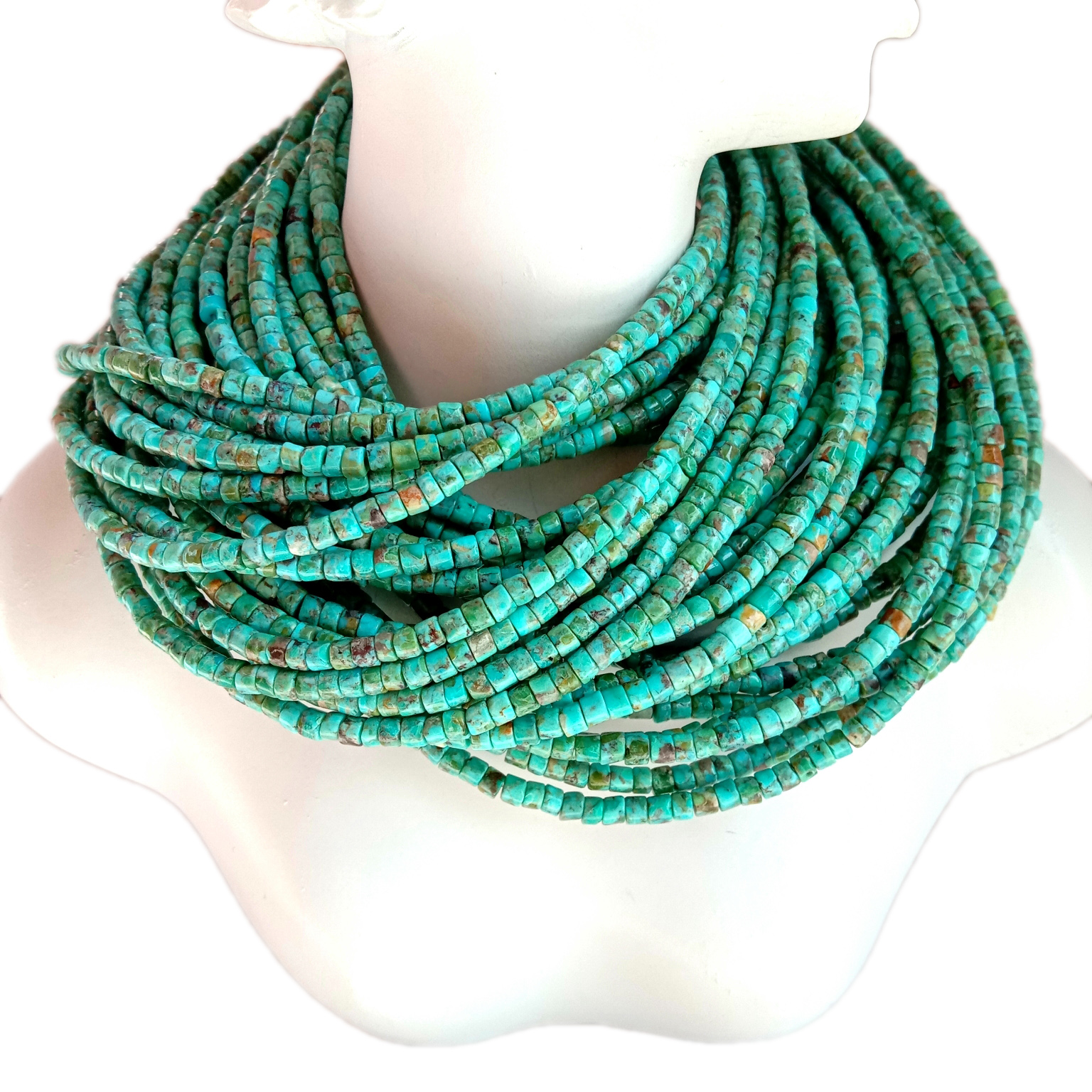 تەبىئىي تۇرخۇن خېيشى مونچاقلىرى 3MM تۇركۇزا بوش تاش گۆھەر تاش مونچاق 18