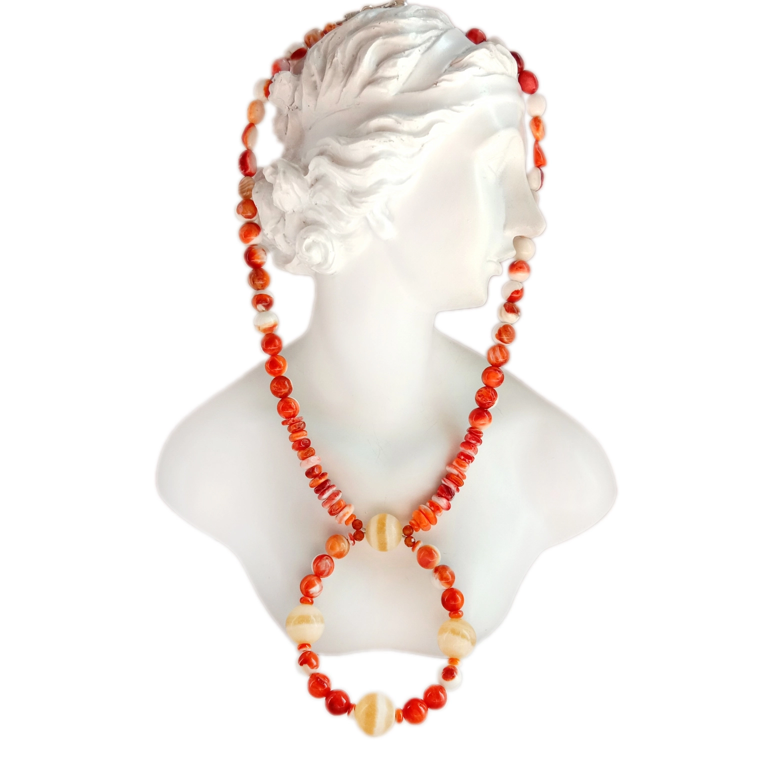 Oyster eke eke na Calcite 925 Sterling Silver Clasp nke ejiri aka mee 1