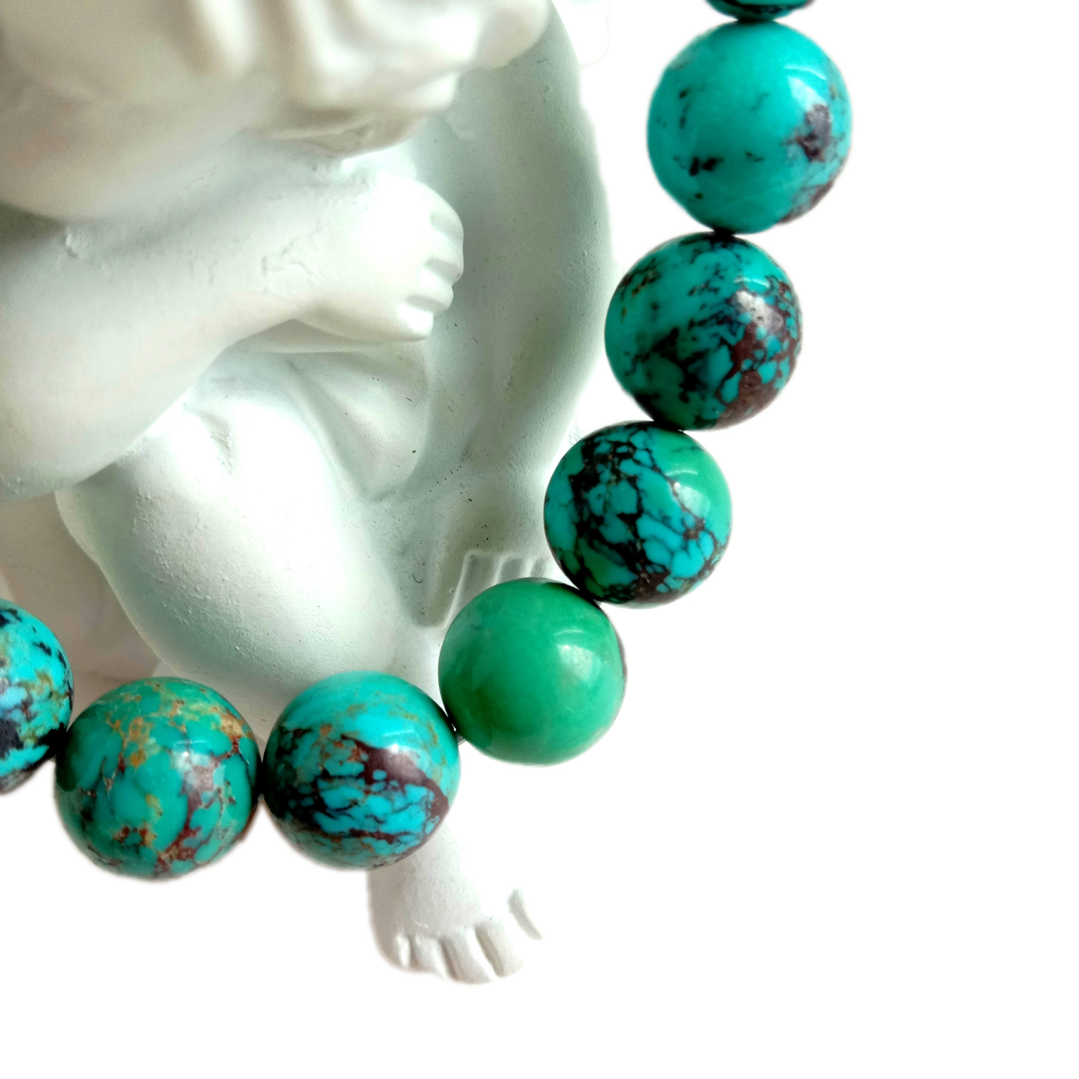 Байгалийн 10 мм оюу дугуй бөмбөлгүүдийг Howlite бөмбөлгүүдийг эрдэнийн чулуун бөмбөлгүүдийг бөөний худалдаа 18