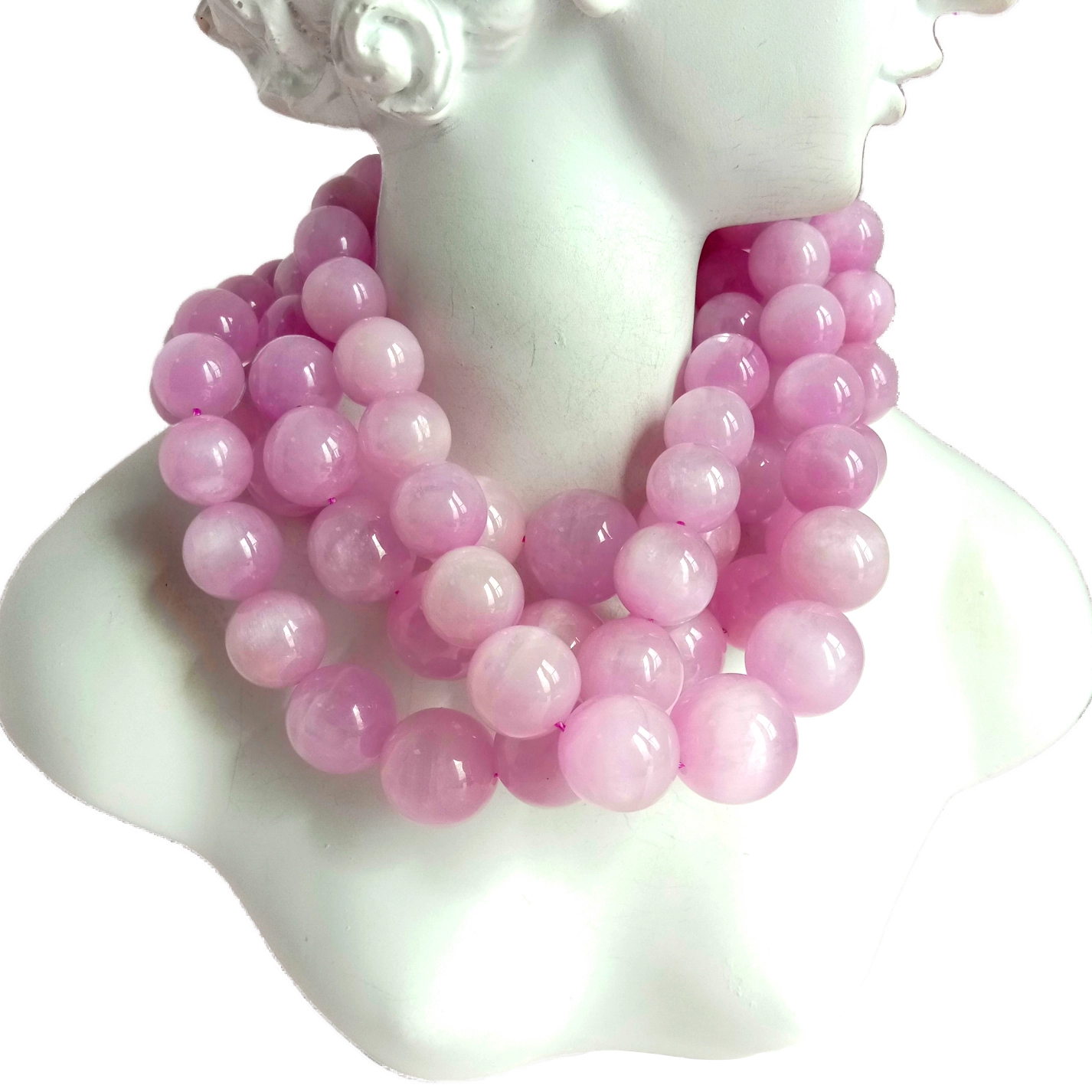 Grosir Alami Kunzite Batu Manik Gelang Anca Ungu Warna Spodumene Batu Manik Gelang Batu Bulat Bead 1