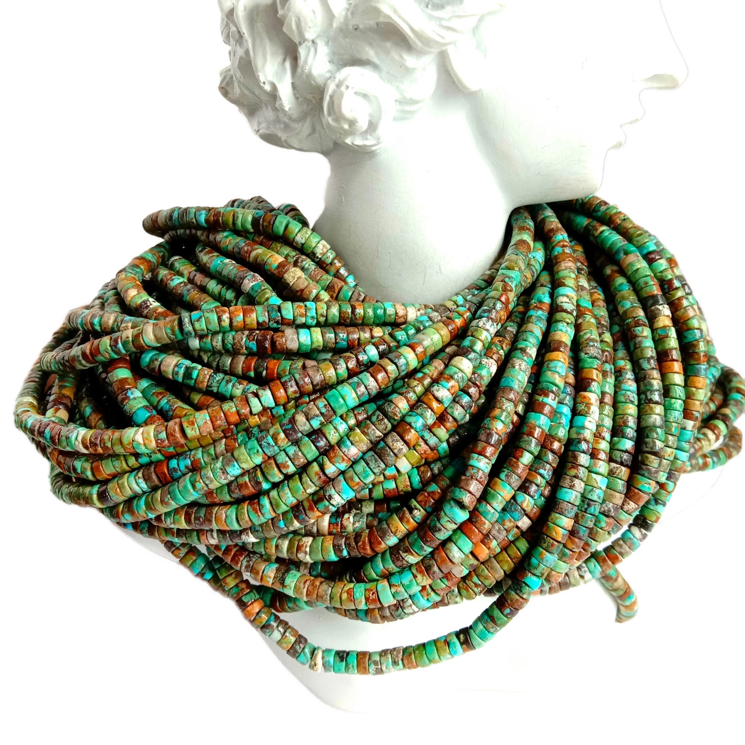 Turquoise Xwezayî ya Kevniya Xwezayî Qalîteya Bilind 4,5mm Mezinahiya Çêkirina Gerdaniya Destûra Gerdûnê Jewelry 1