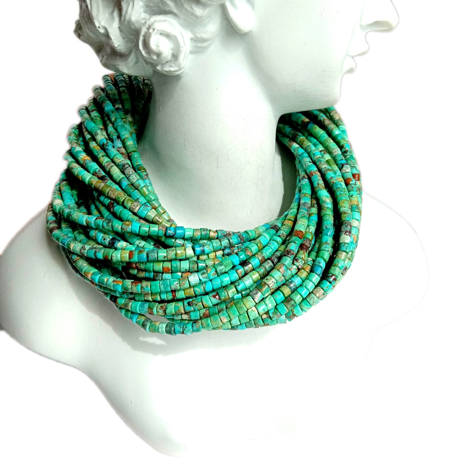 Gemstone Natural Turquoise Heishi Old Turquoise Gemstone Strand 3mm Loose Beads Jewelry Çêkirina 1