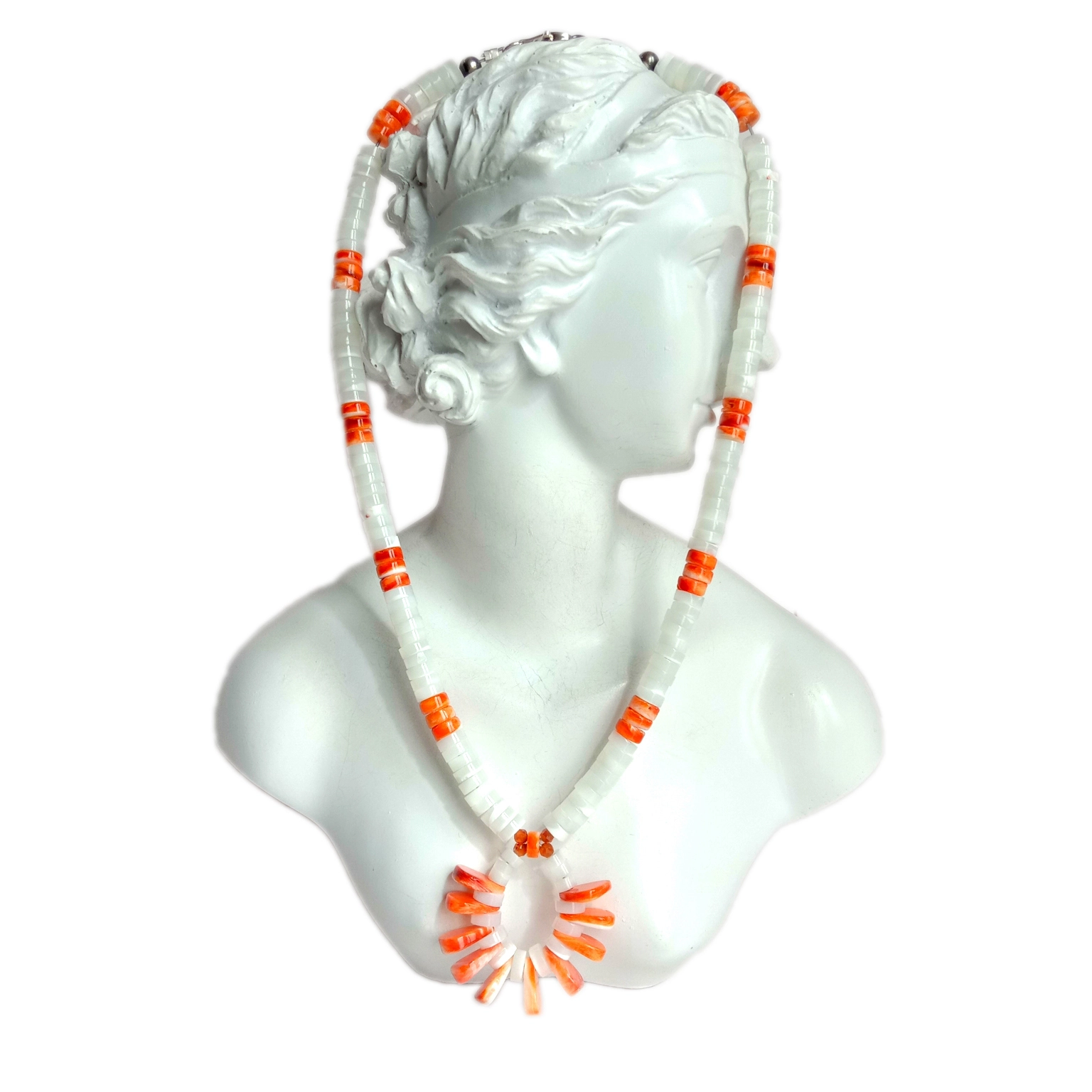 Mop asili na oyster spiny 925 Sterling Silver mkufu Zawadi kwa Mwanamke 1