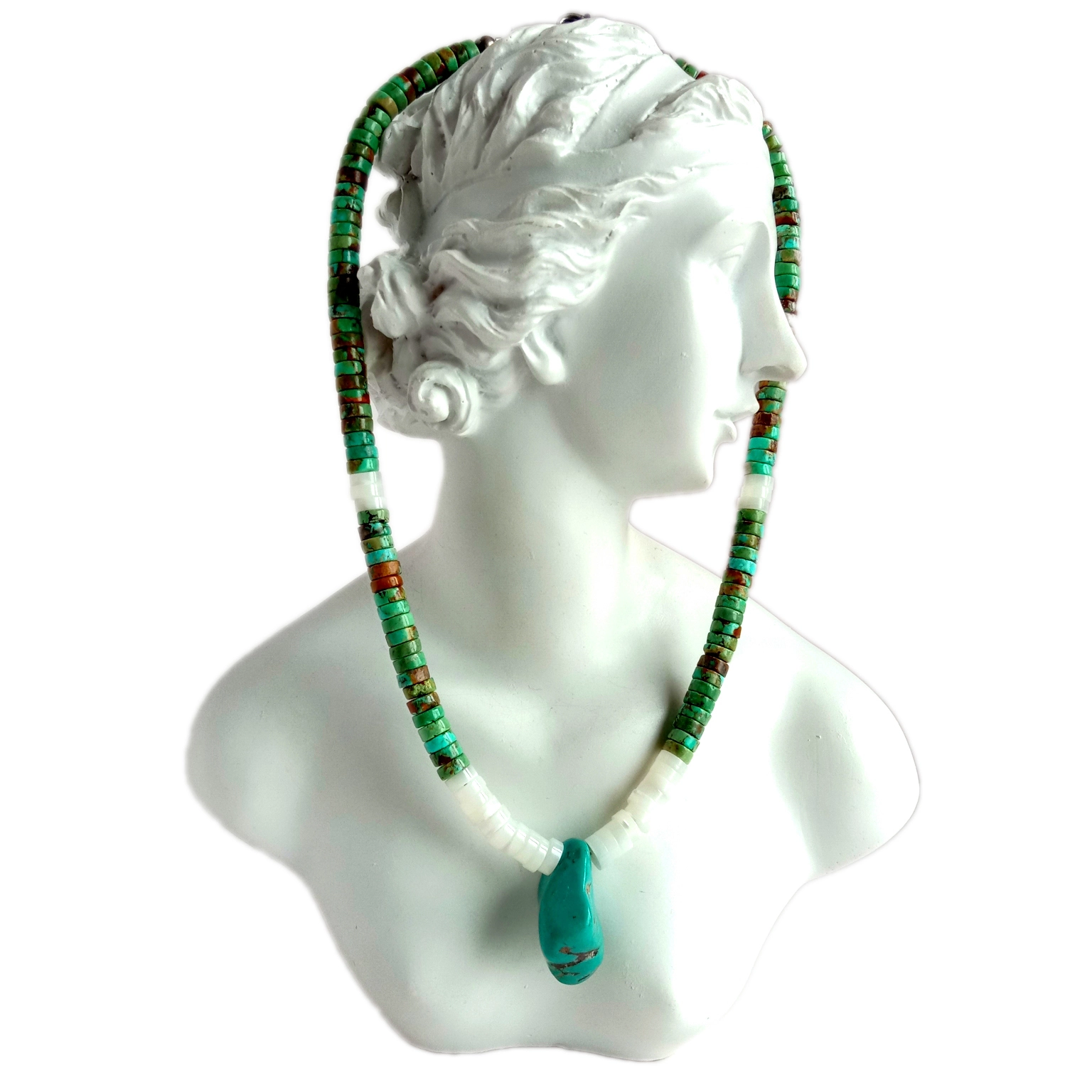 Turquoise Adayeba ati mop funfun 925 Sterling Silver turquoise awọn ẹgba ọwọ ọwọ 1