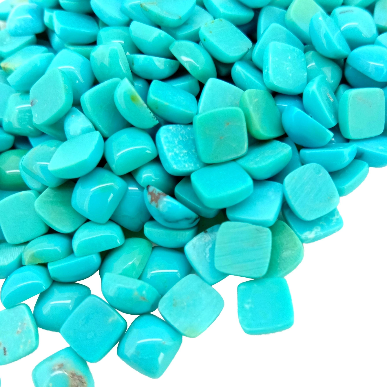 Arizona Turquoise Cushion Shape 5*5 MM Blue Turquoise Cabochon Gemstone maka ọla 1