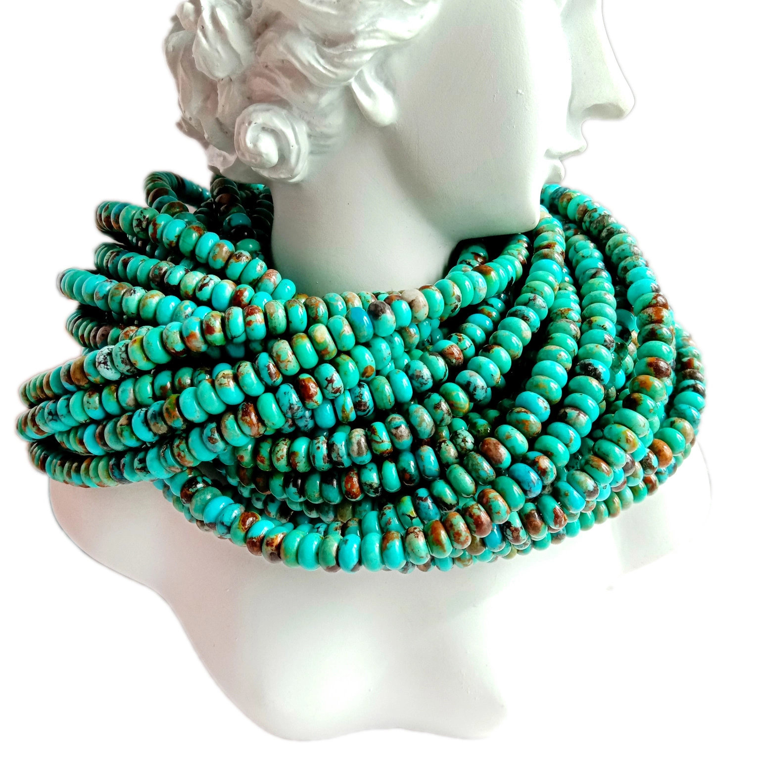 Natural Kingman Turquoise 6mm Rondell Beads Strand gemstone beads 1