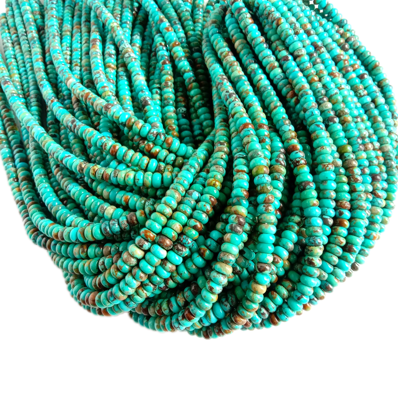 Natural Kingman Turquoise 6mm Rondell Beads Strand эрдэнийн бөмбөлгүүдийг 18