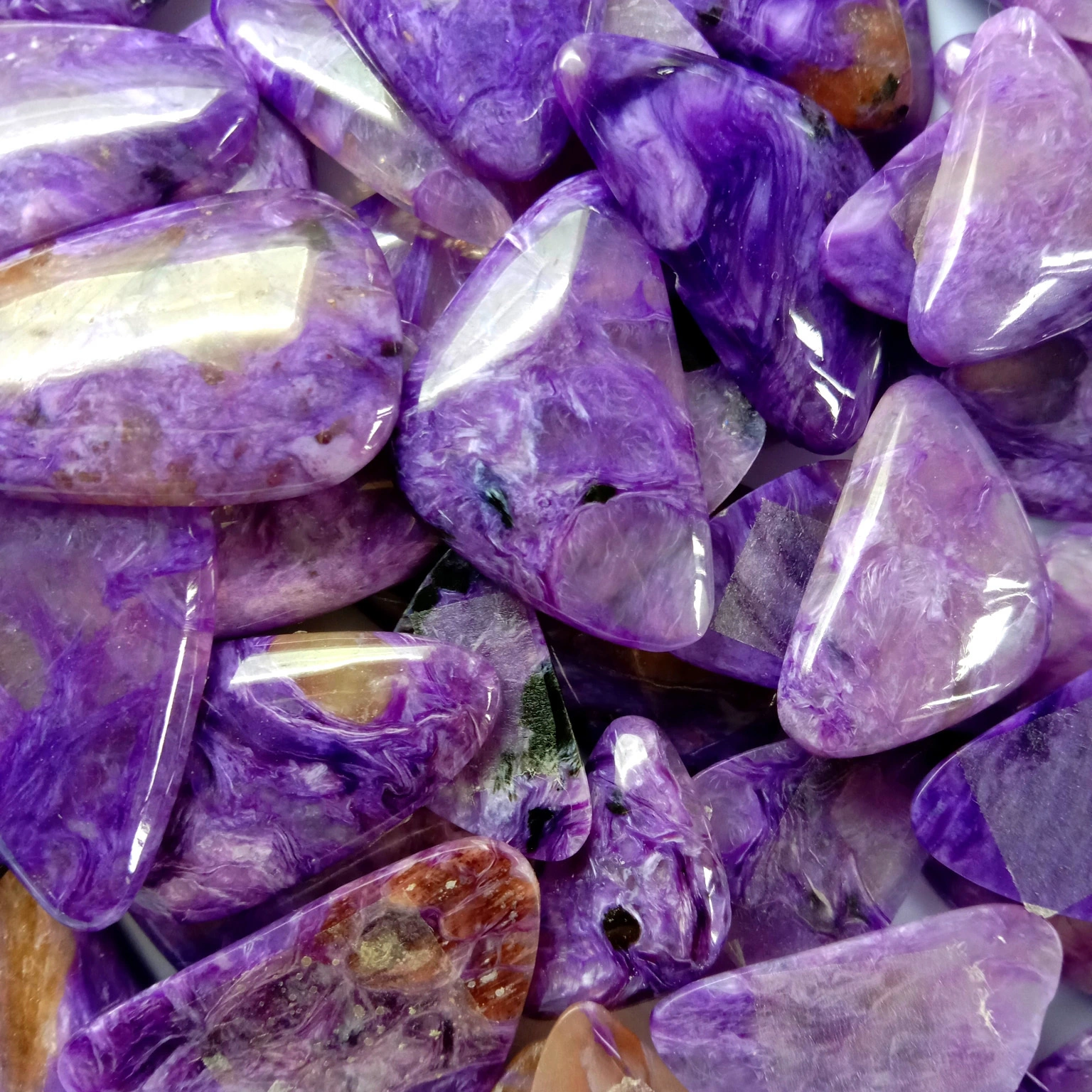 Grosir Charoite Gemstone Natural Charoite Small Cabochon Stone Loose Stone 1