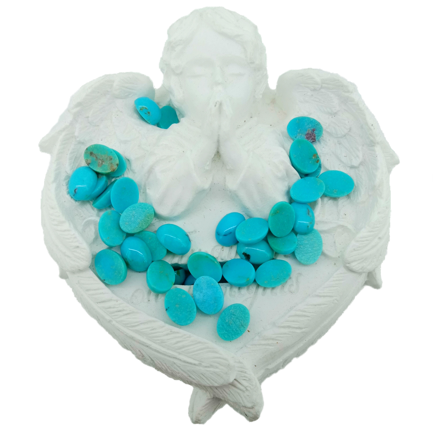 Faanatura 5x7mm pear foliga lanumoana Turquoise Cabochons 15