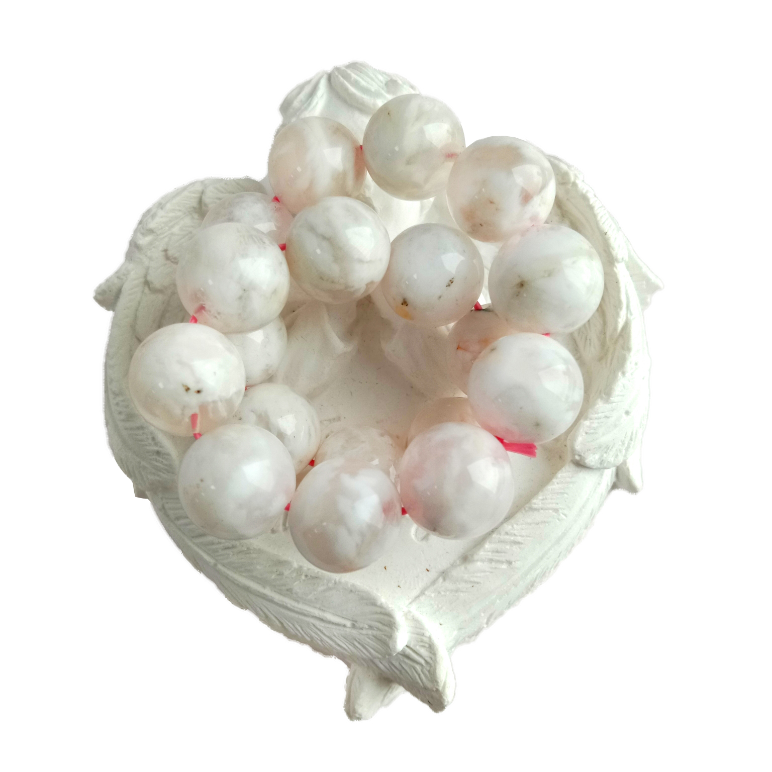 Natural White Calcite Smooth Round Beads Size 11mm 16inch Strand 14