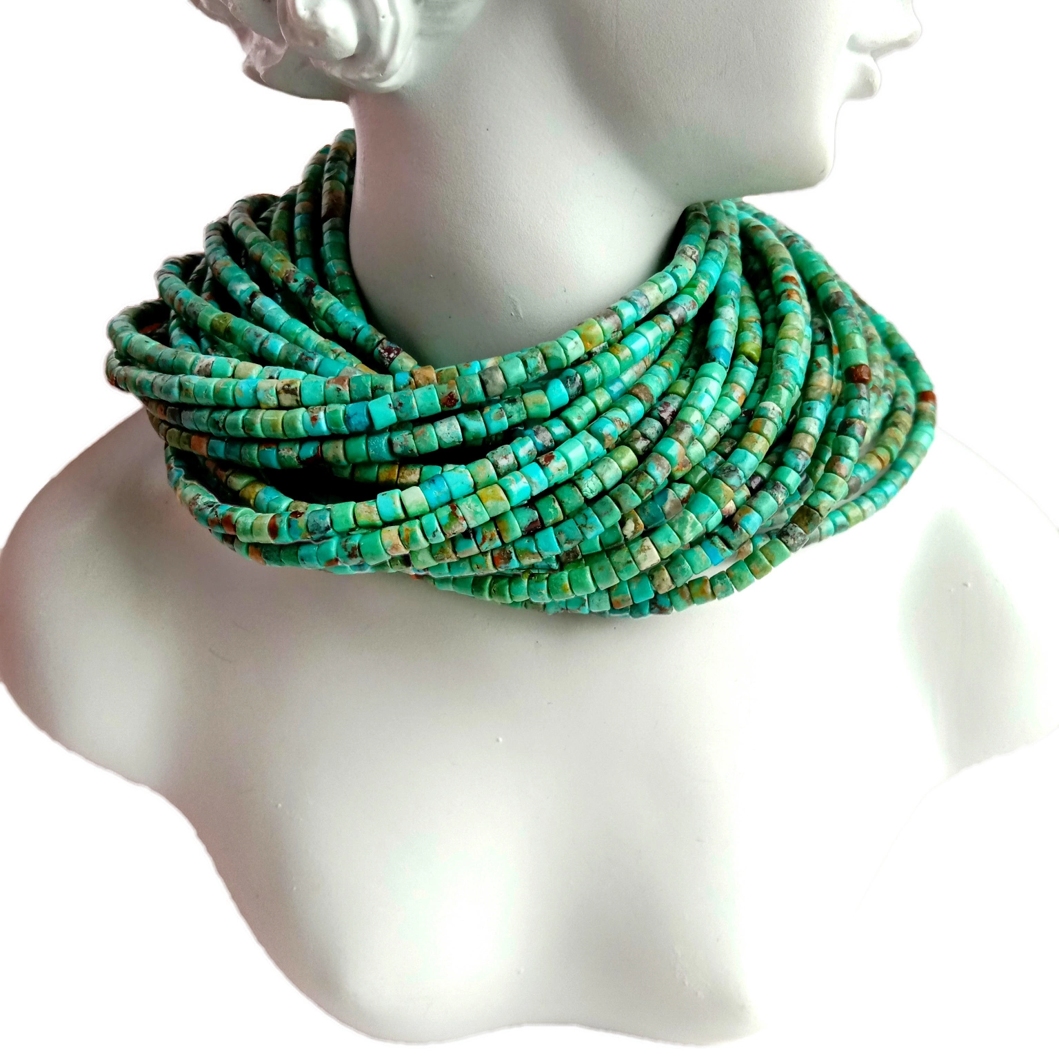 Natural Turquoise Heishi Disc Beads Gemstone 16inch Strand 3mm 1