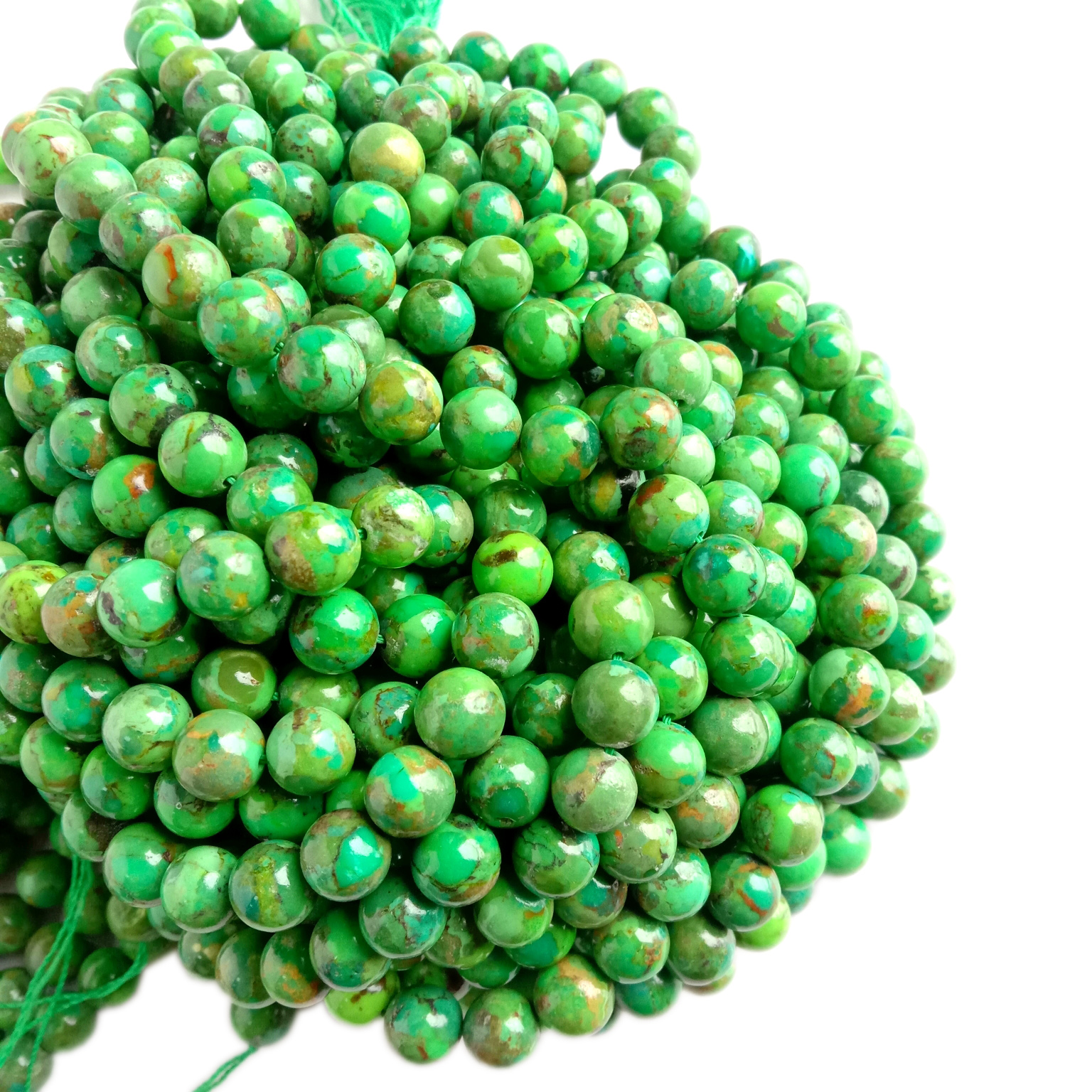 Prirodne zelene tirkizne perle 8 mm okrugle labave perle 18