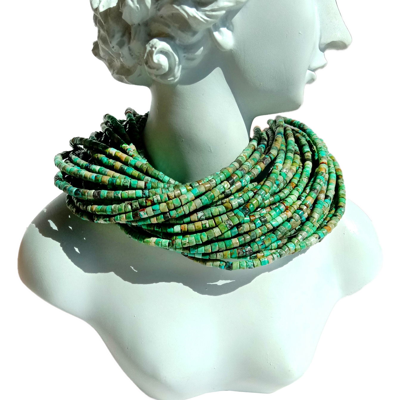 Alami Buatan Tangan Yang Indah Manik-manik Pirus Batu Permata Ban Canter Bor Roda Potong 3mm Manik-manik 18