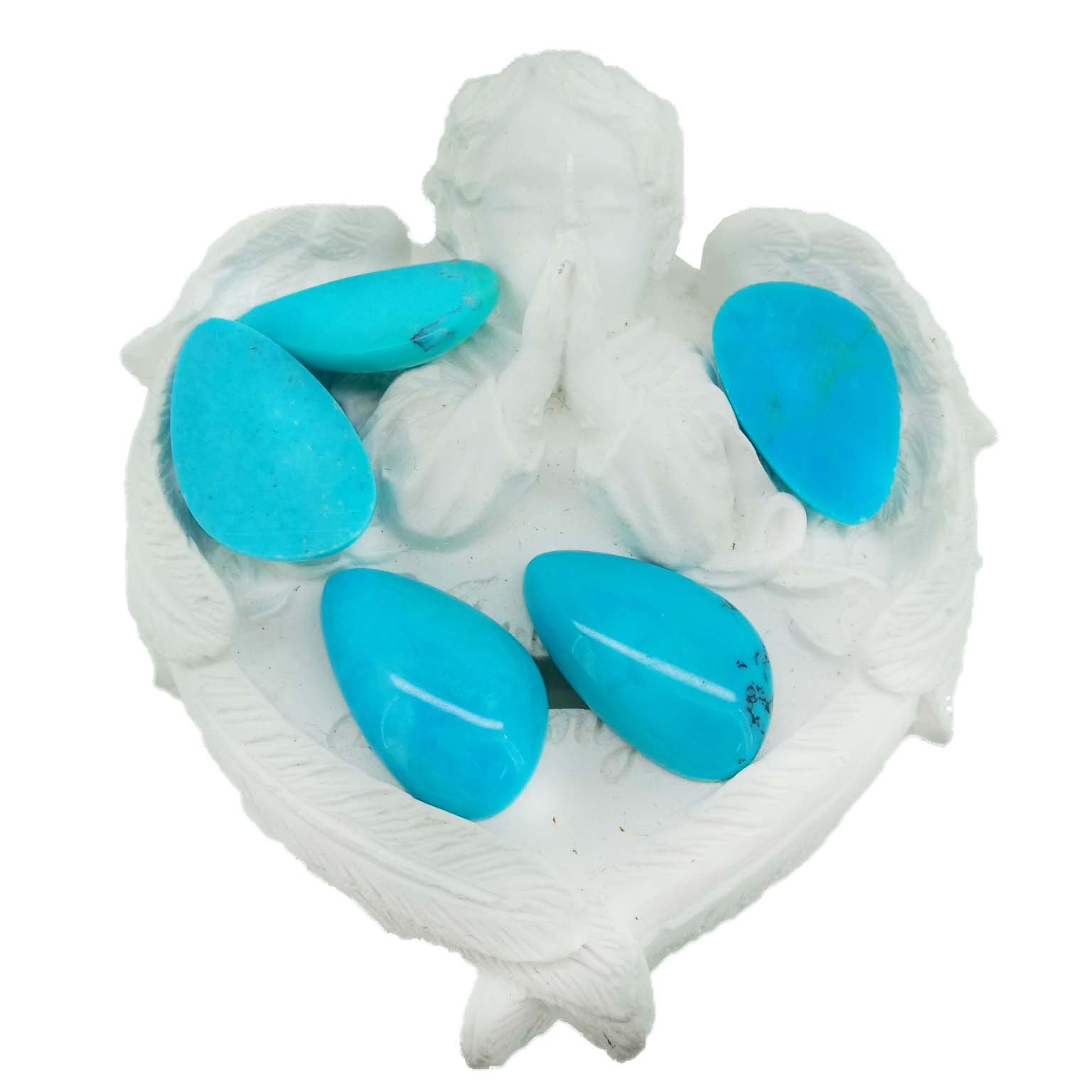 કુદરતી તિબેટીયન પીરોજ અંડાકાર કેબ જ્વેલરી માટે કુદરતી માપાંકિત પીરોજ કેબોચન રત્ન 15