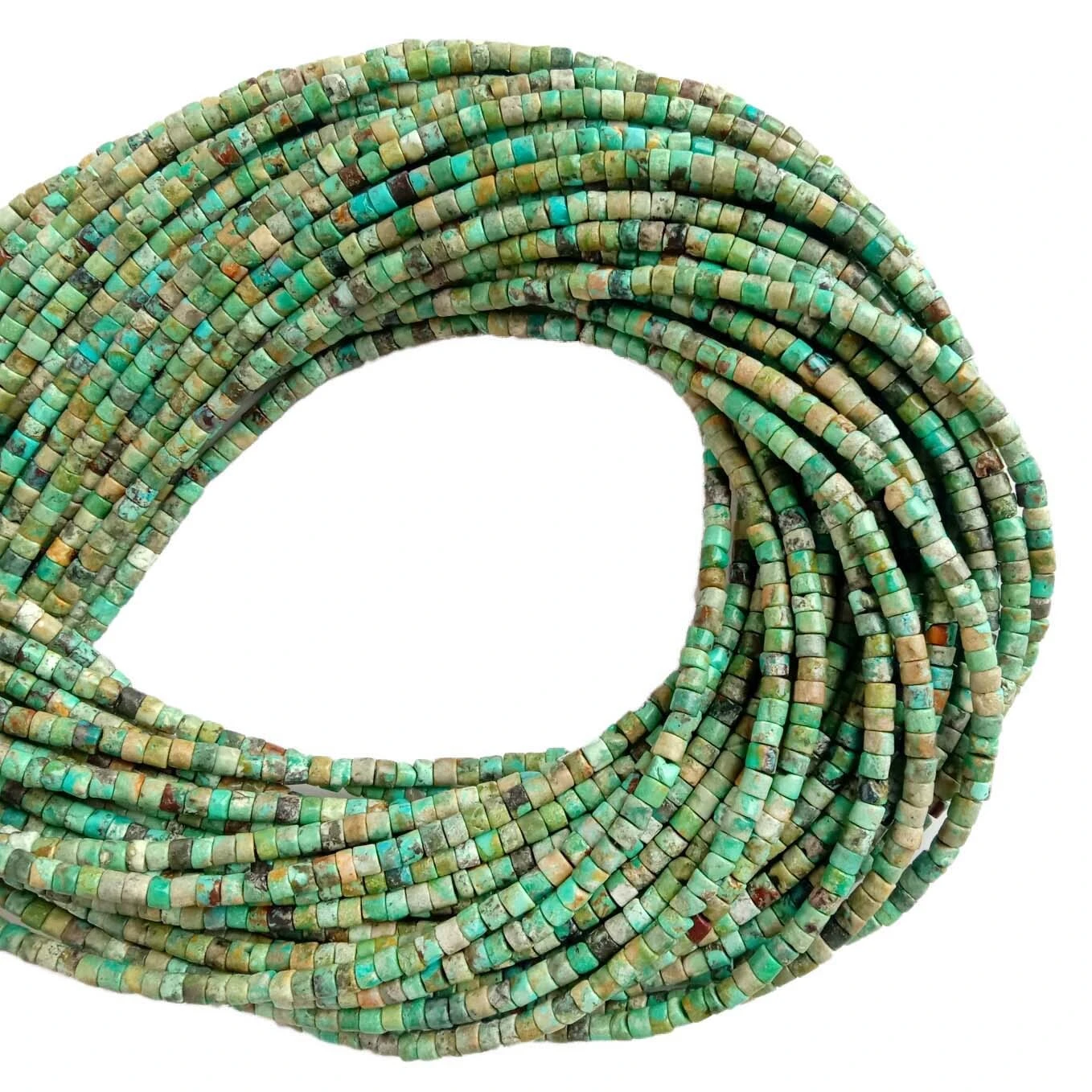 Natural Turquoise Heishi Beads 3mm ọla na-eweta olu&amp; Mgbaaka Beads Gemstone 1