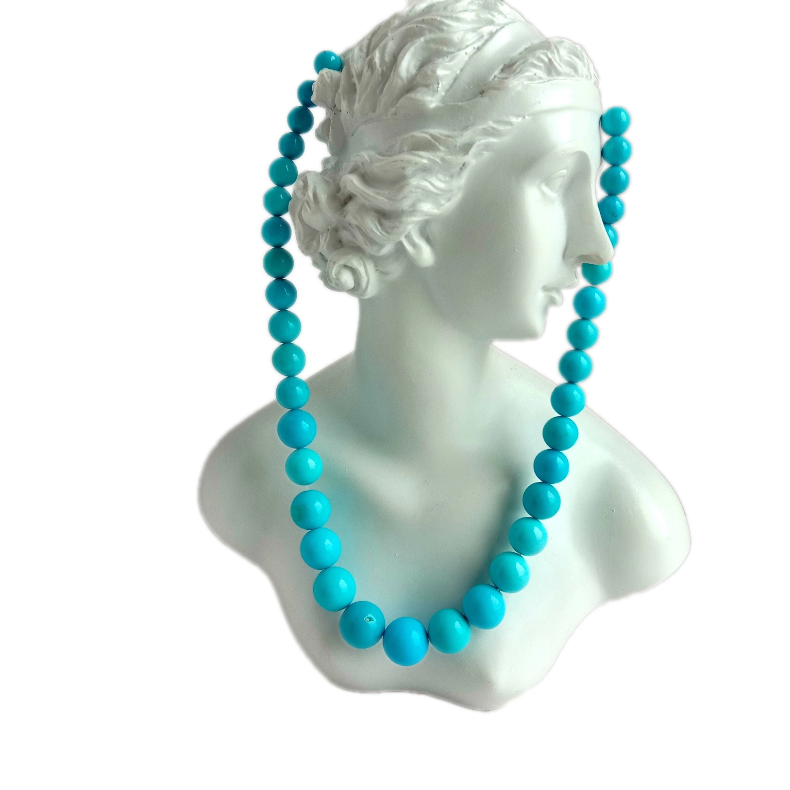 Perle rotonde di pietre preziose turchese blu naturali 6-12 mm 1