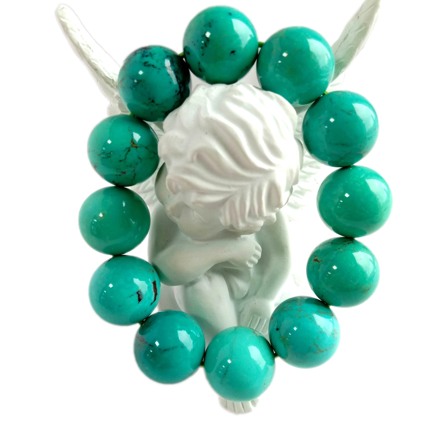Shanga za Vito vya Asili za Turquoise 18mm 1