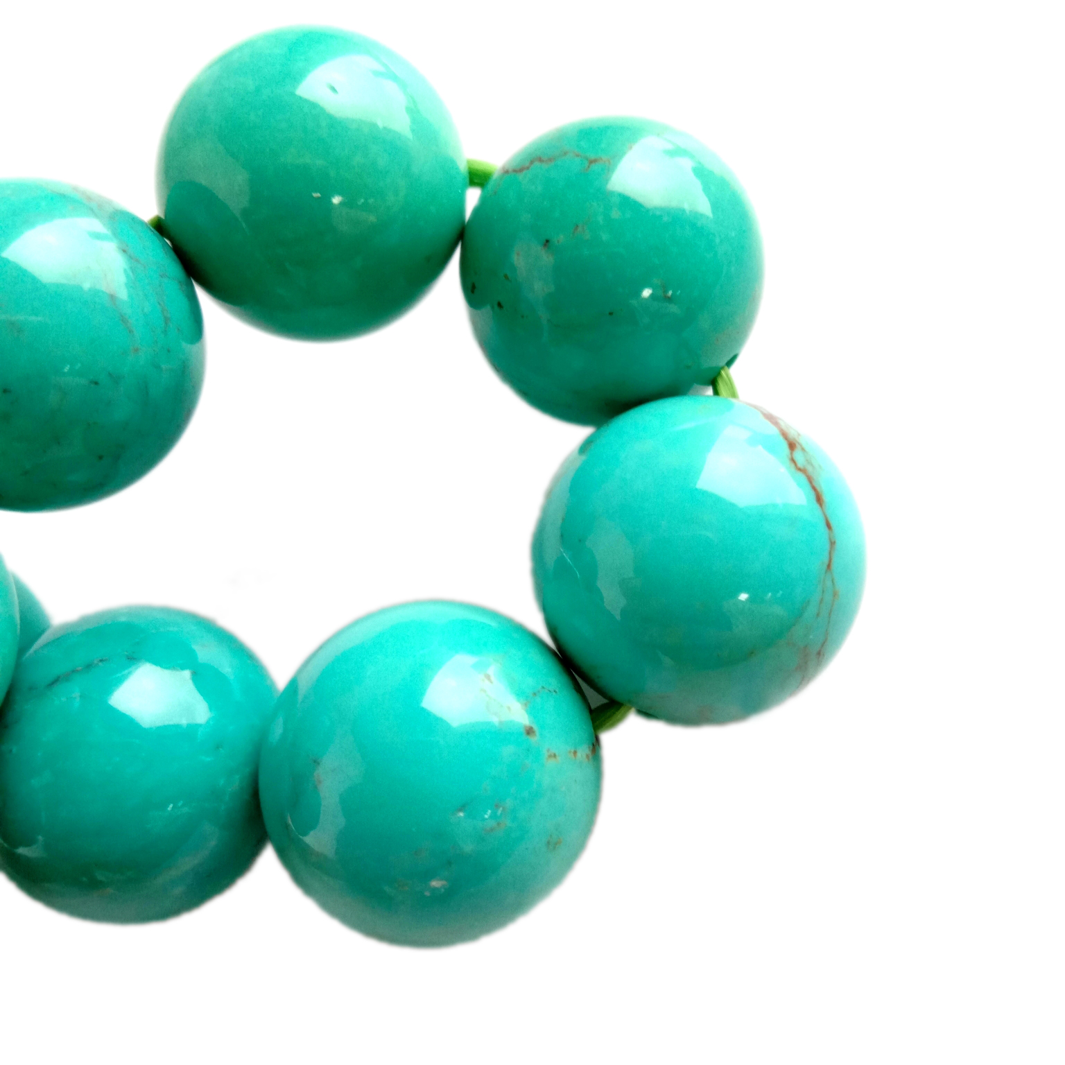 Natural nga Turquoise 18mm Smooth Round Gemstone Beads 18
