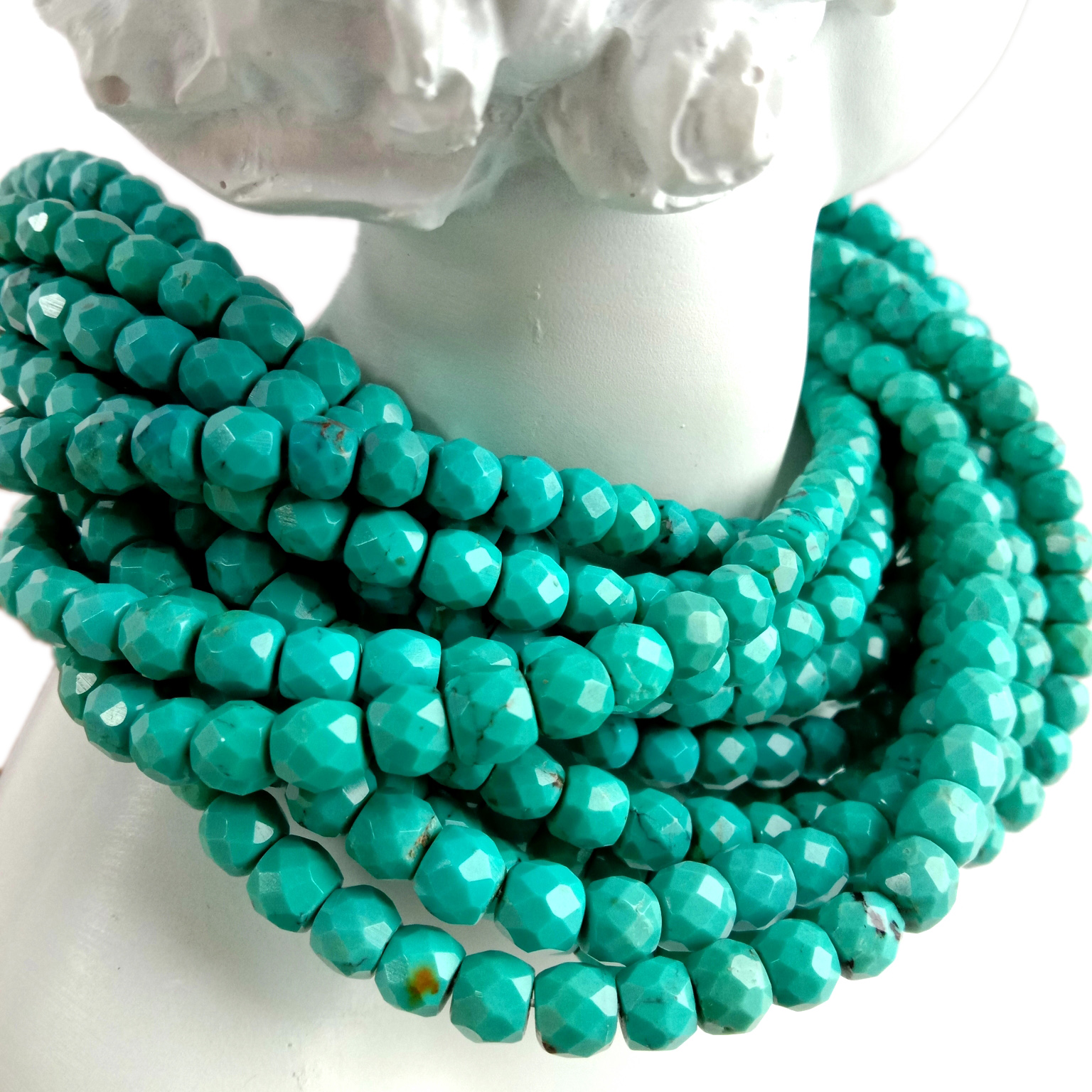 លក់ដុំ 6mm Caribbean Turquoise Gold Beads ប្រឈមមុខនឹងកញ្ចក់ Czech Metallic 18