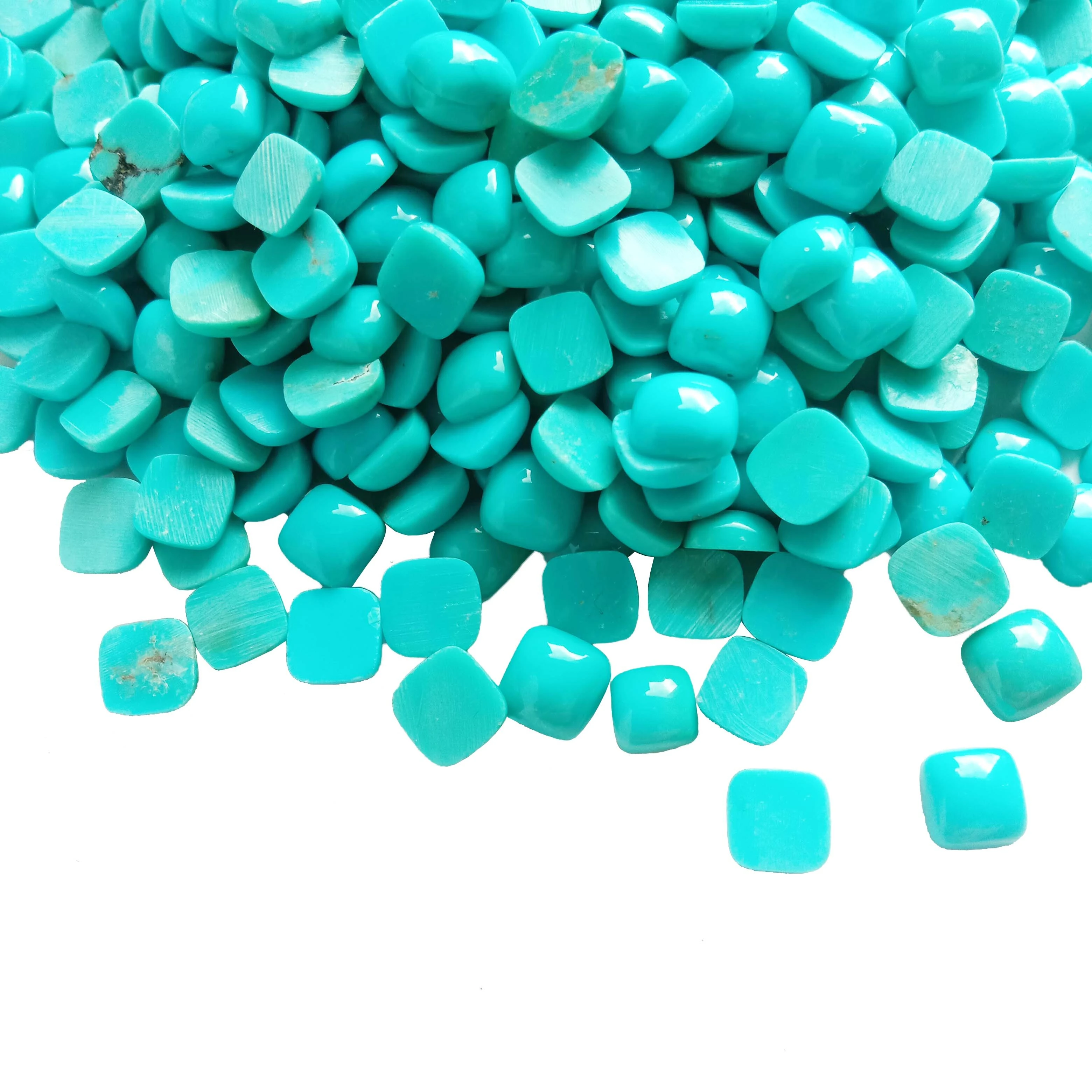 Natural square shape 5*5mm Turquoise Loose Gemstones Cabochon 1