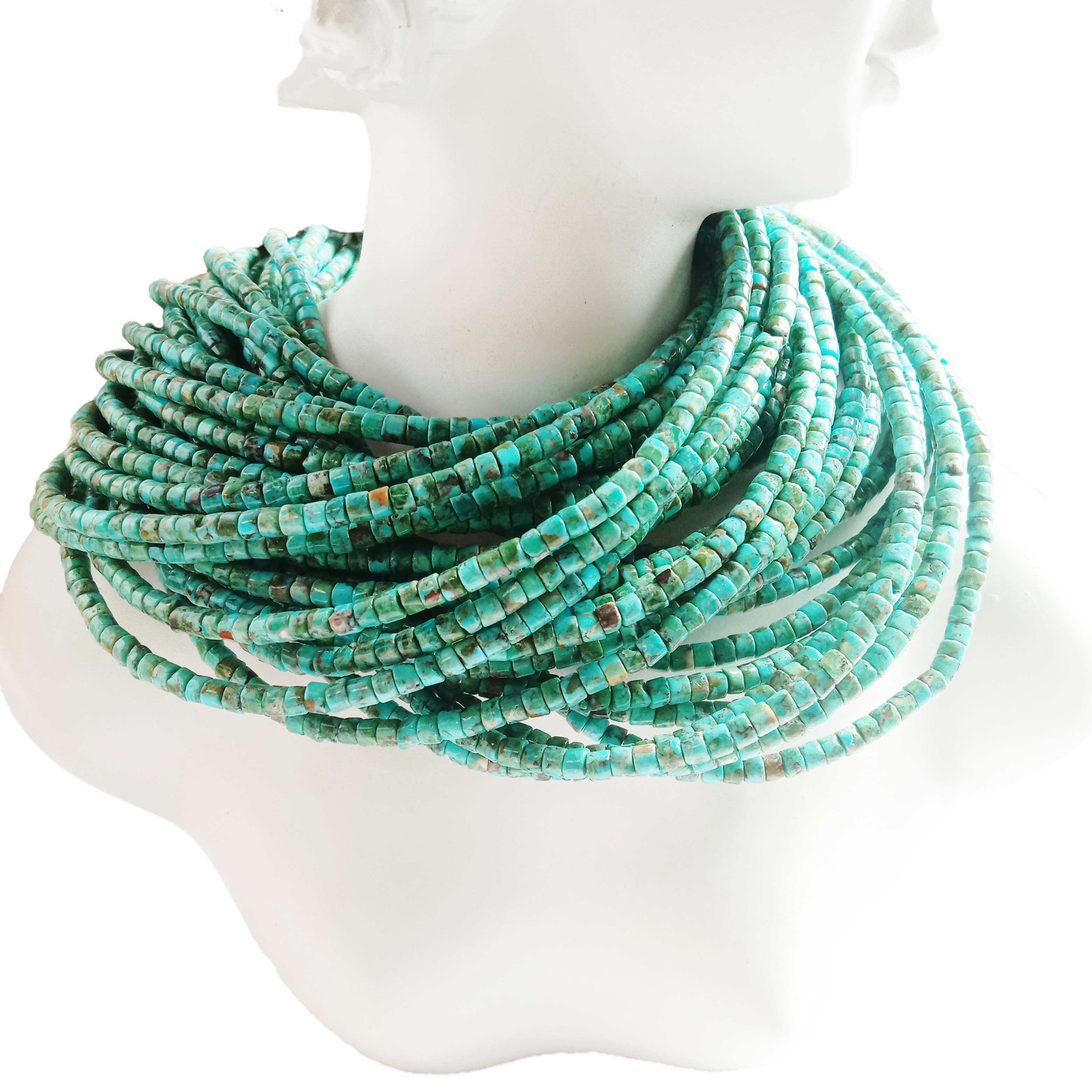 Natuurlijke Navajo gemaakt echte Heishi Turquoise ketting 18