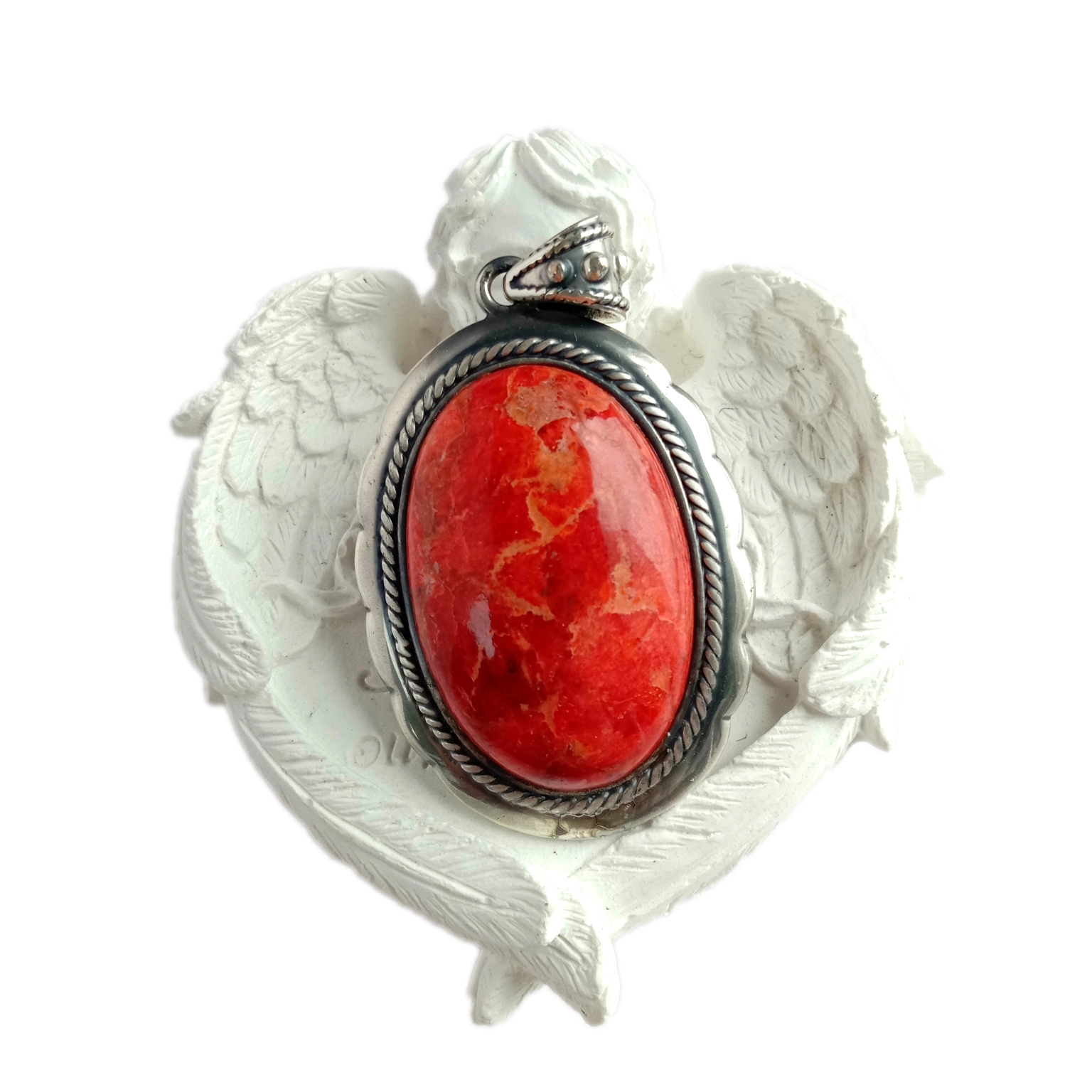 Veleprodaja Spiny Oyster Pendant Spiny Oyster Necklace narančasti privjesak 1