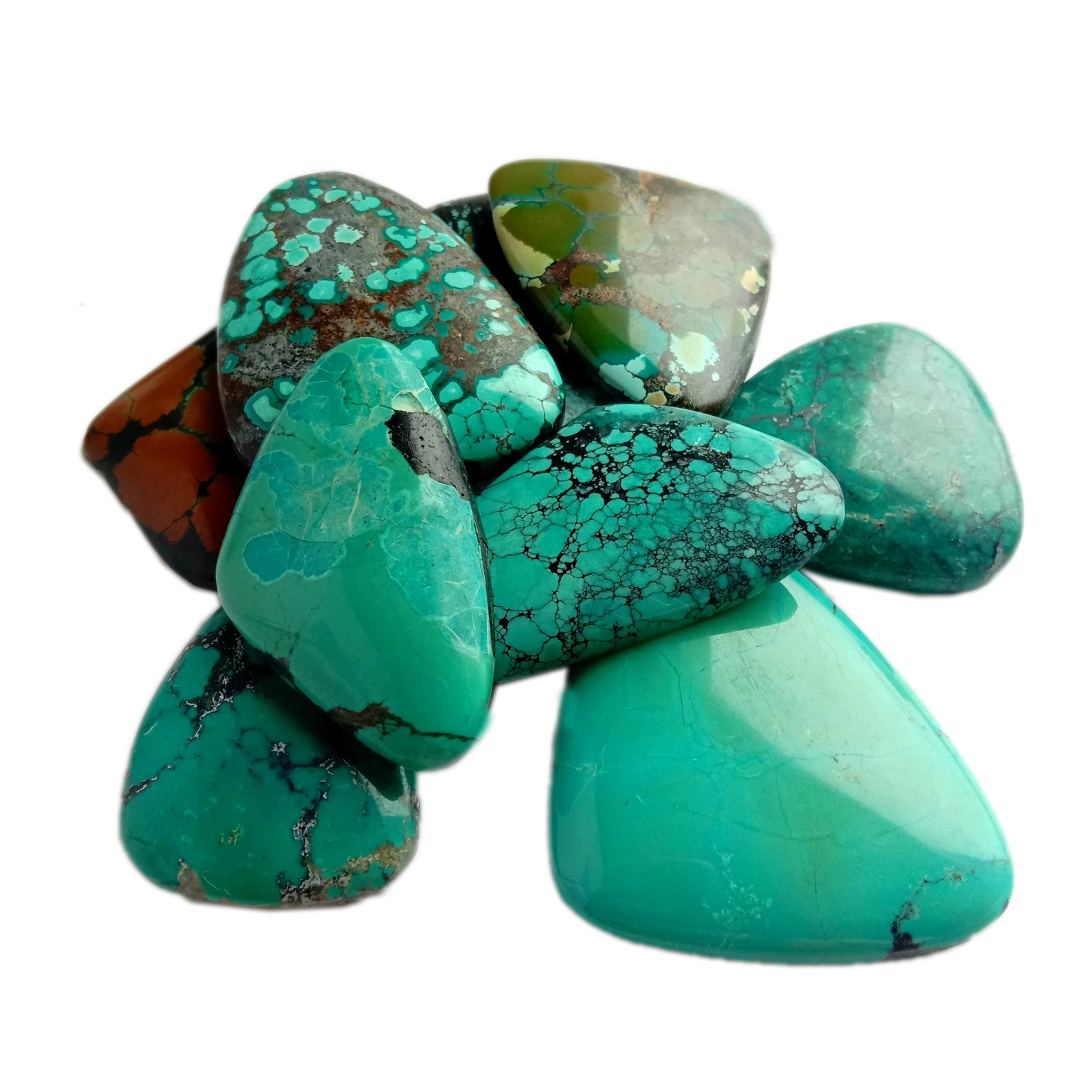 Alami 100% Alami biru Pirus Cabochon Batu Permata 1
