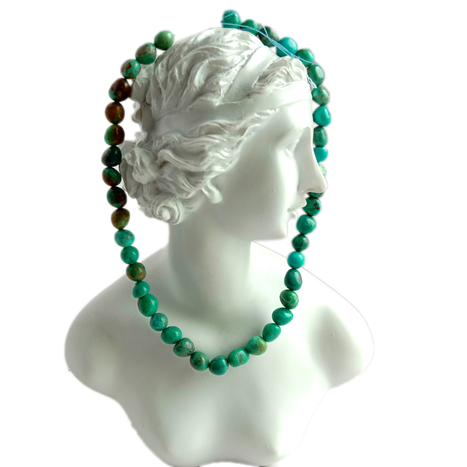 Glas naturiol Gleiniau Rownd Turquoise Iachau Gemstone DIY Emwaith Gwneud ar gyfer Cadwyn Breichled 18