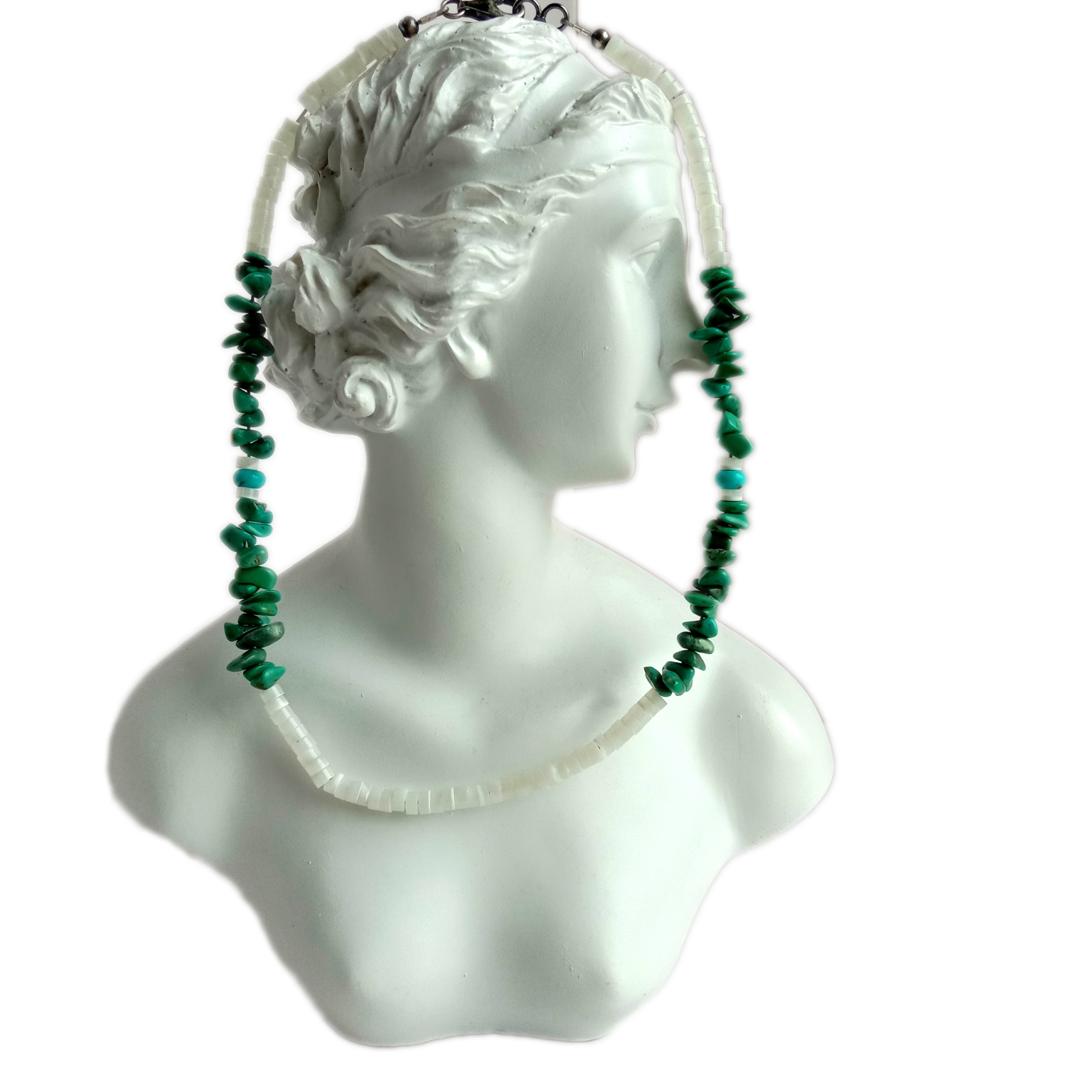 Turquoise eke na mop ọcha 925 Sterling Silver Gemstone olu 15