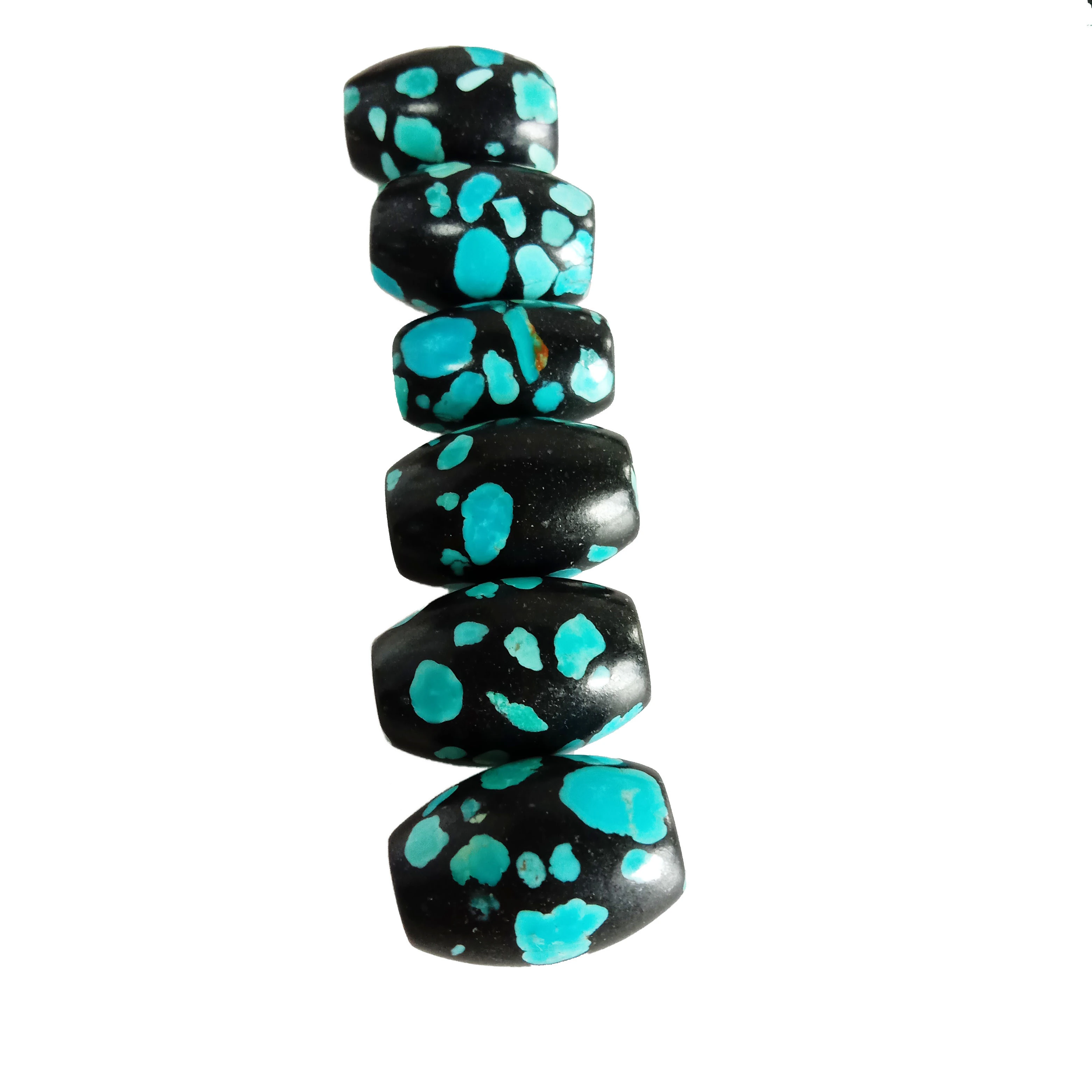 Natural Turquoise Smooth Rondelle Beads drum bentuk manik-manik kualitas tinggi 1
