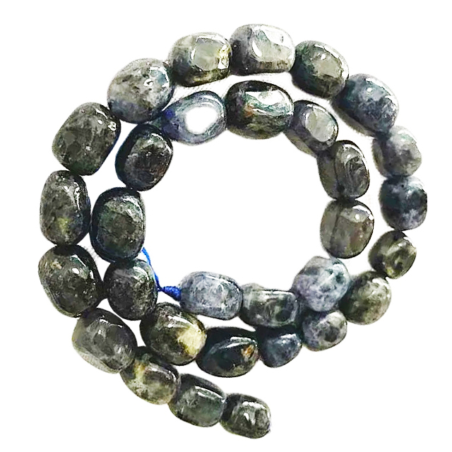 Přírodní iolitové korálky ve tvaru brambor Šedé provázky z drahokamů 14