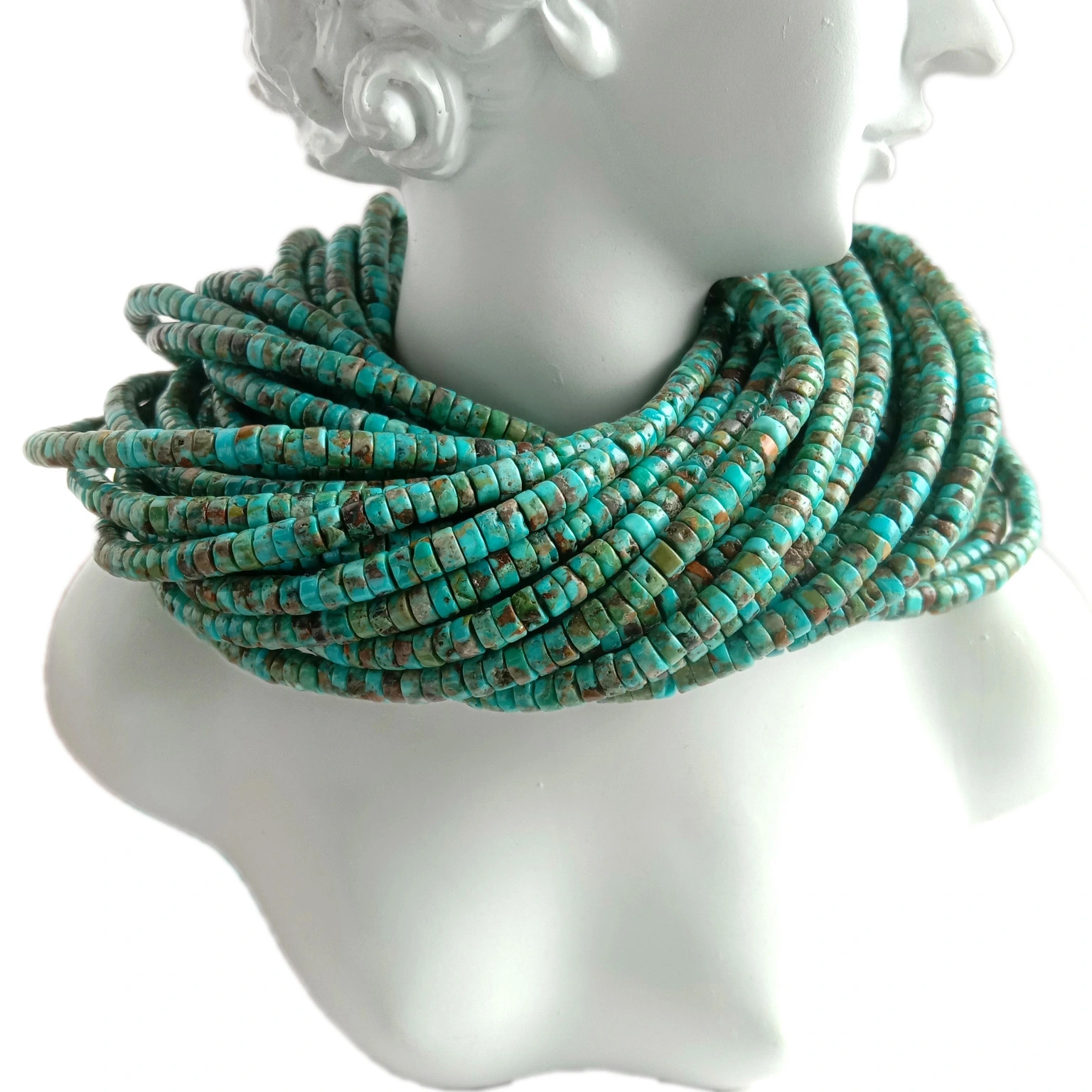 Aqua blue Turquoise Heishi Wheel Jeex 4mm ee Quruxda Quruxda leh 1