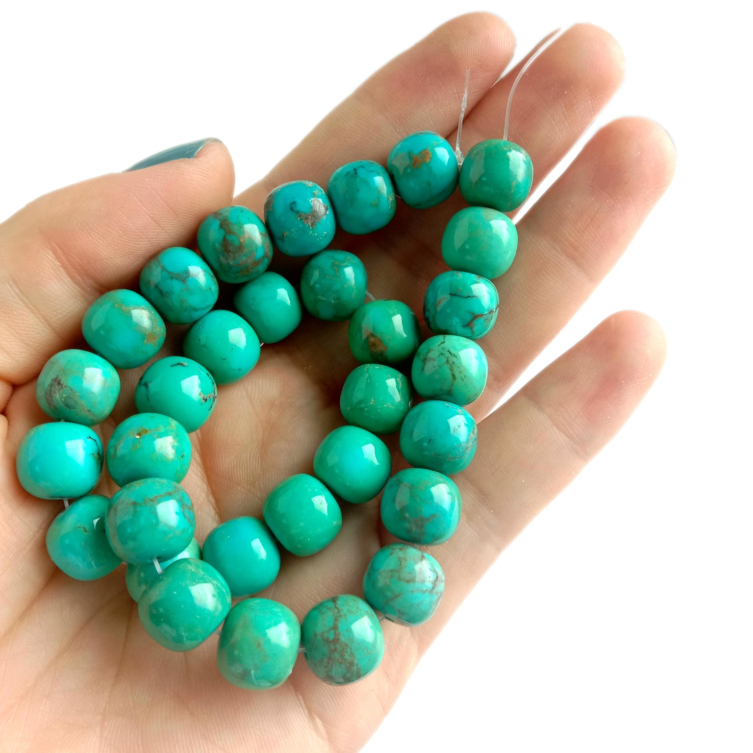 Shanga Asilia za 8mm Turquoise Shanga za Howlite za Vito vya Ushanga wa Turquoise Jumla 18