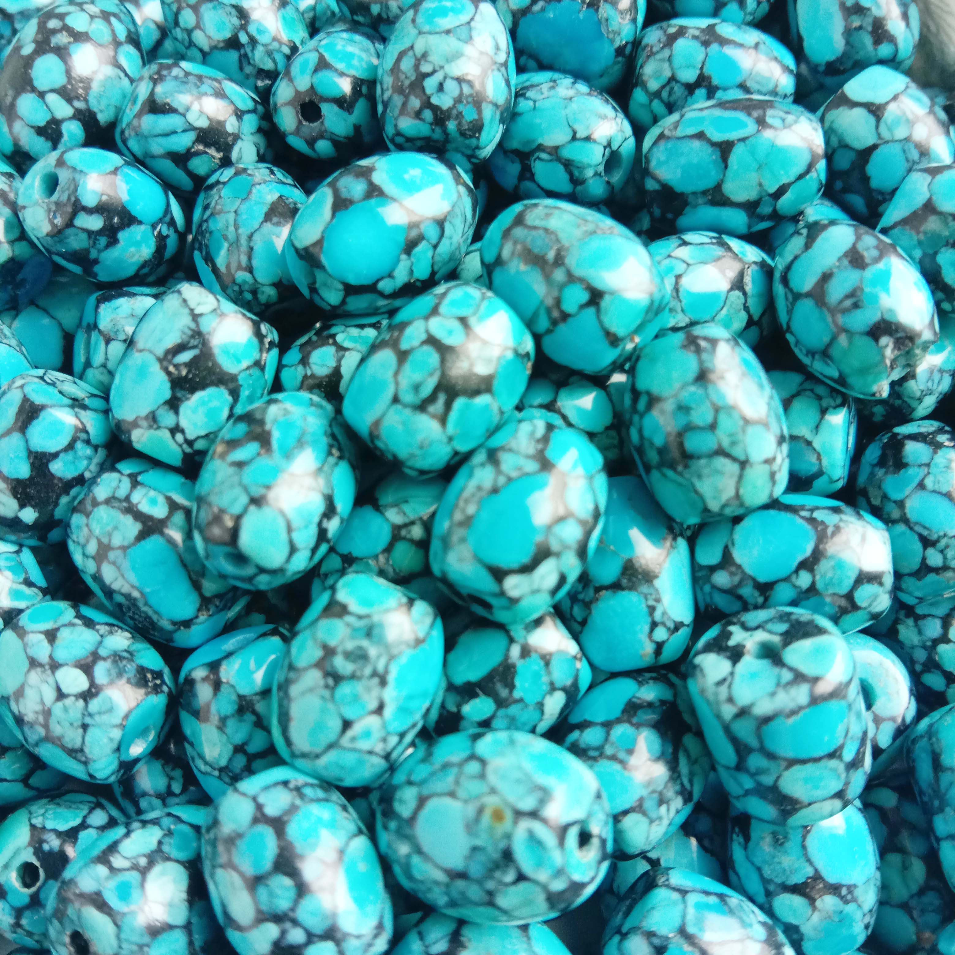 Prirodne Matubo tirkizno zelene crne perle od sjemena 8*9 mm perle s 1 rupom 18