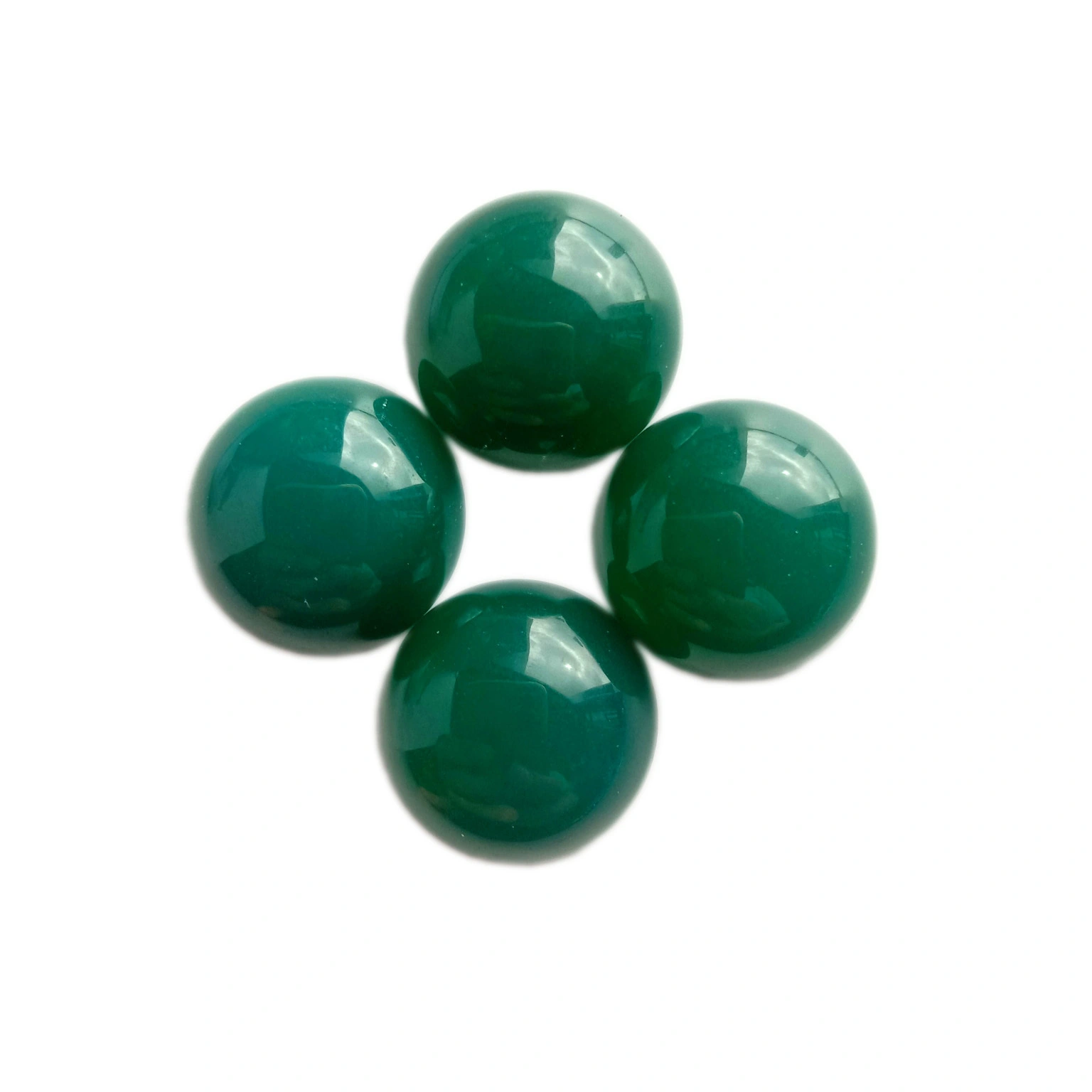 Héjo Agate Cabochon Batu Permata Alami Oval Ukuran 15mm Pikeun Perhiasan Nyieun 1
