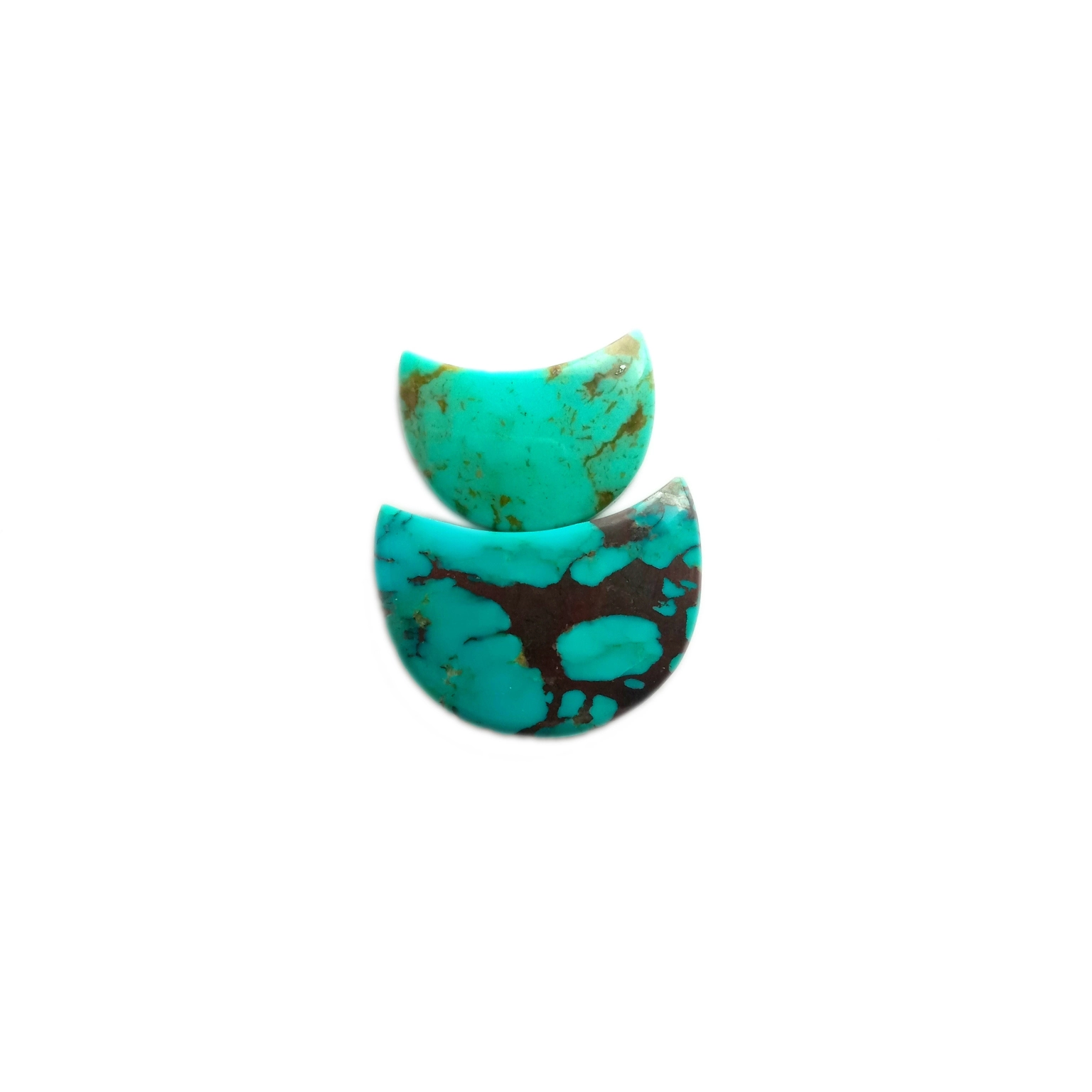 Wangun bulan alami Turquoise Cabochon Batu Permata Leupas 1